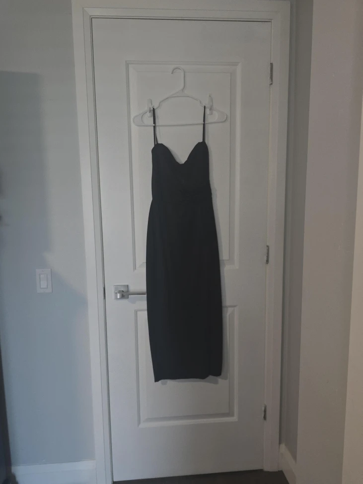Black Strapless Midi Dress