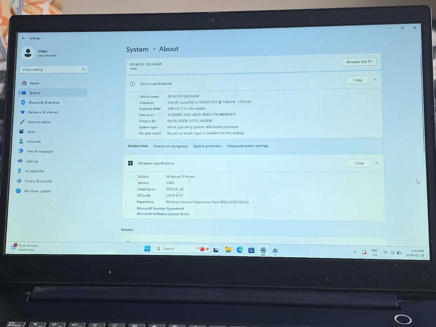Lenovo IdeaPad Laptop with Intel Core i5 Processor
