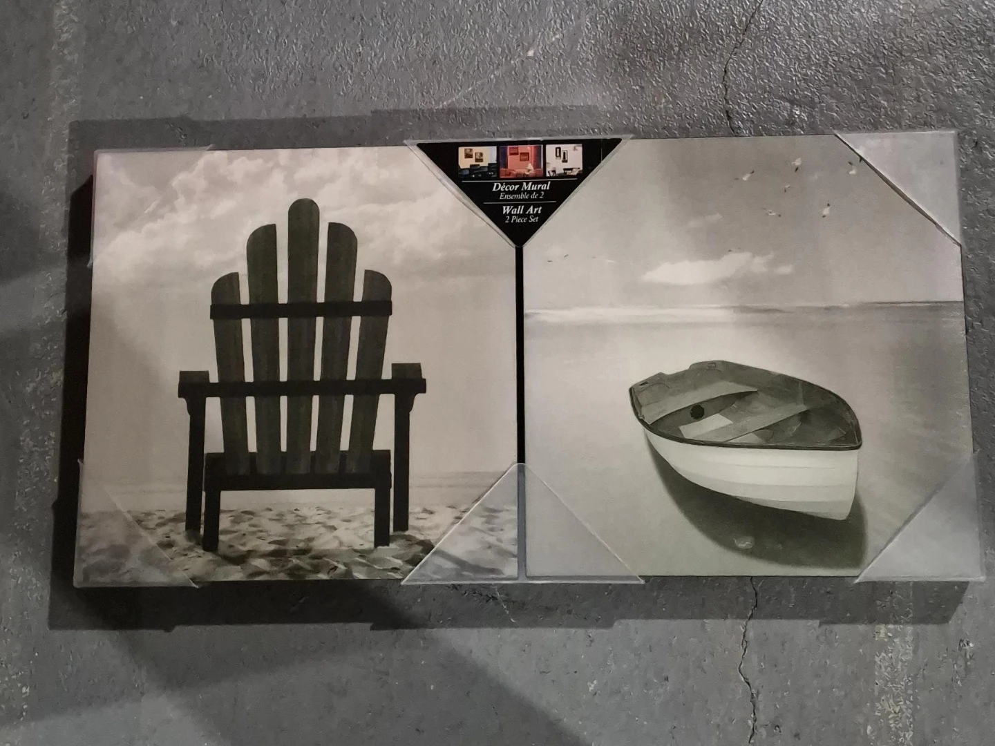 2 Piece Wall Art Set - Beach Chair and Boat