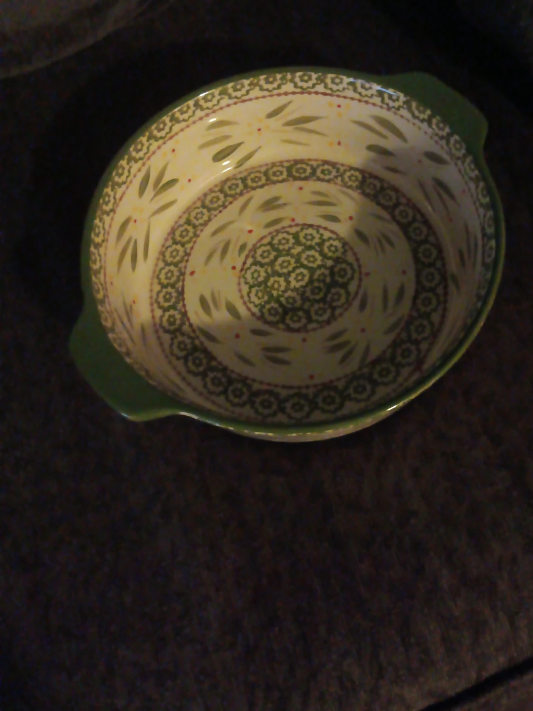 Ceramic Baking Dish with Green Handles