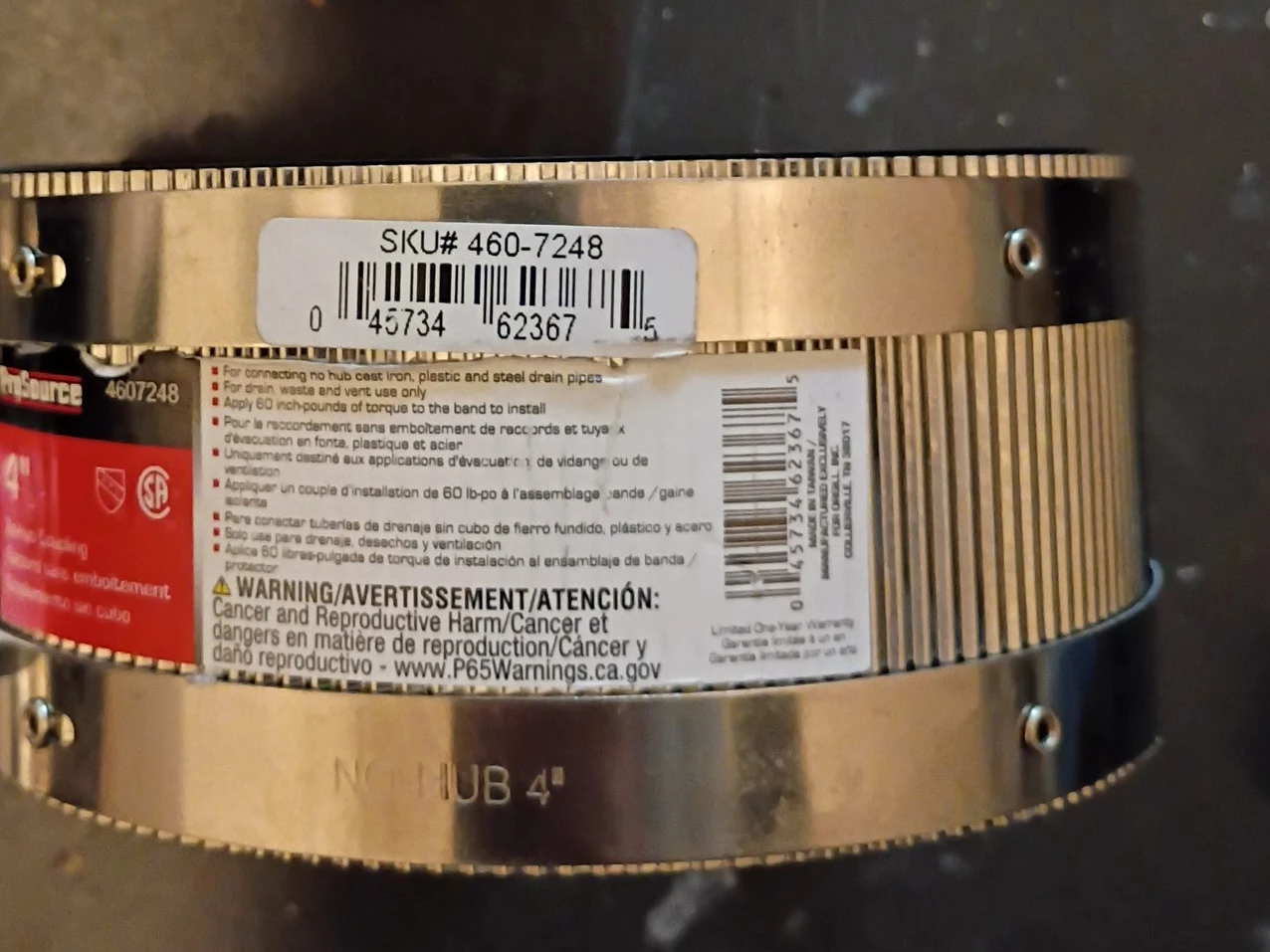 Source NG Hub 4" No-Hub Coupling