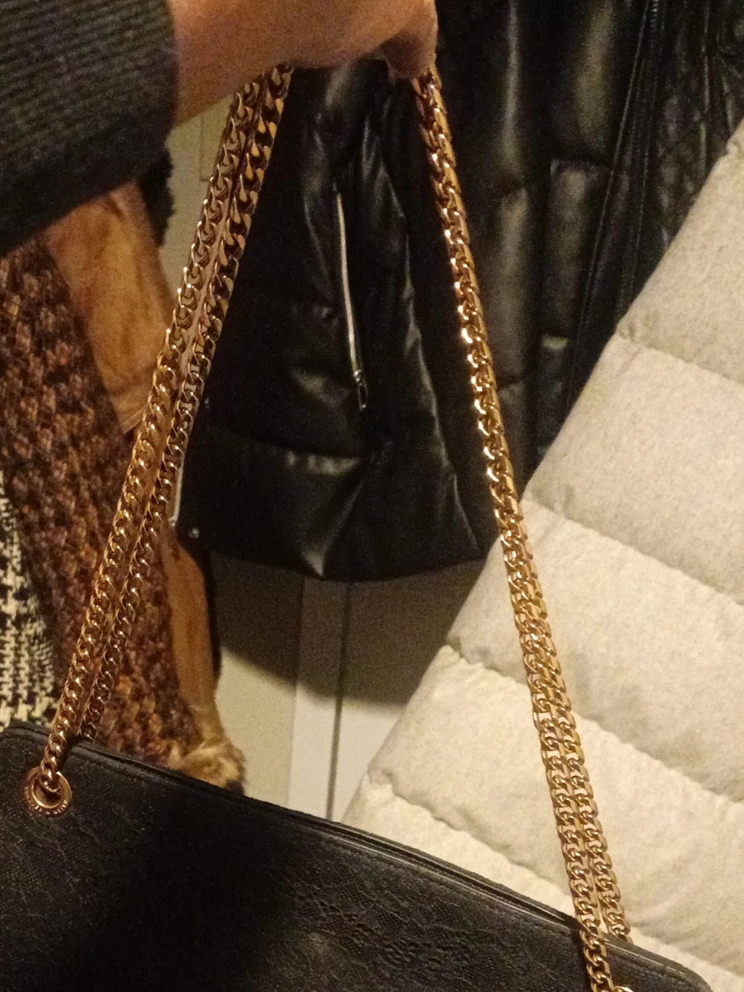 Charles and Keith Black shoulder bag with gold chain strap