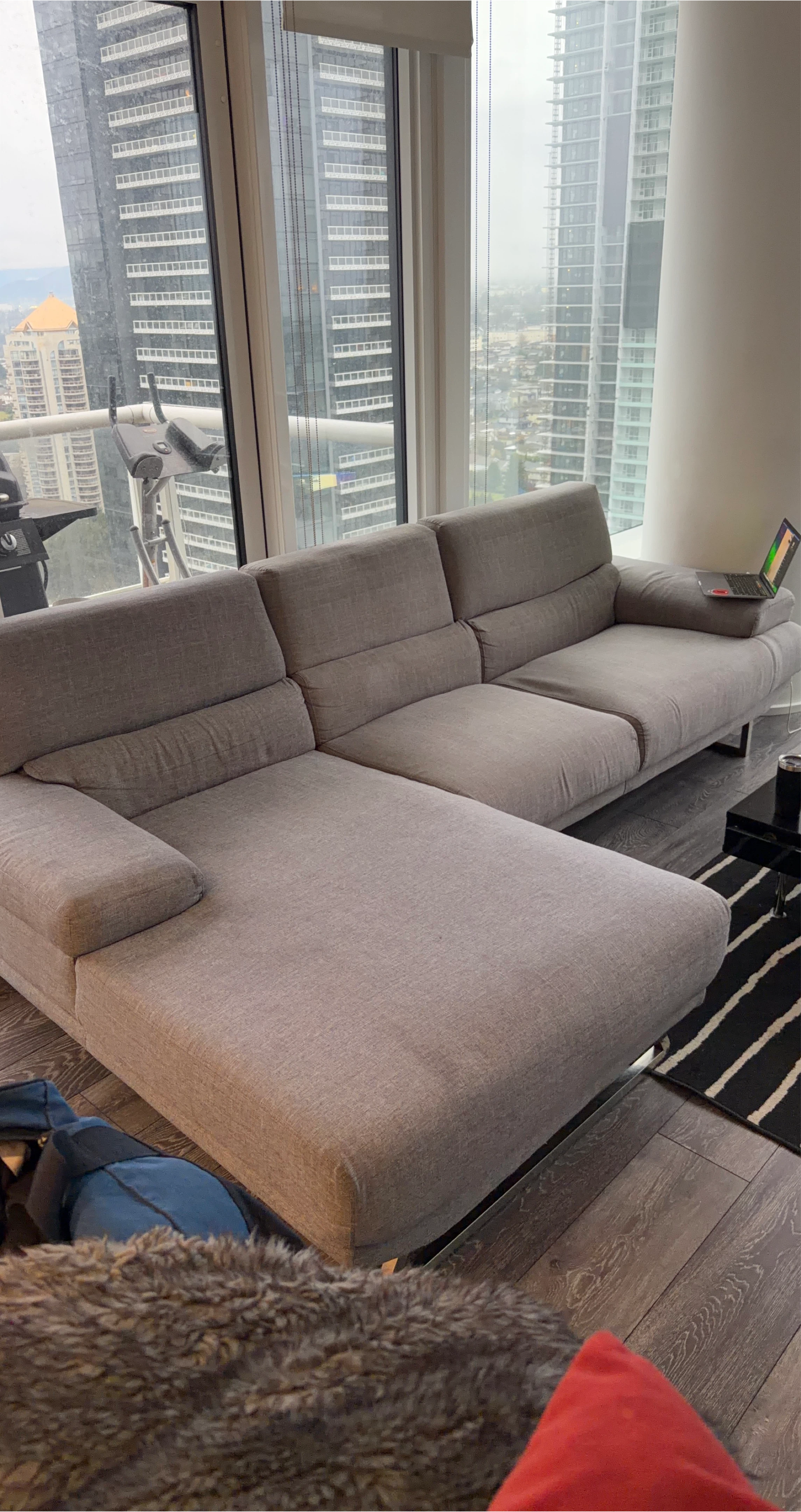 Grey Sectional Sofa with Chaise