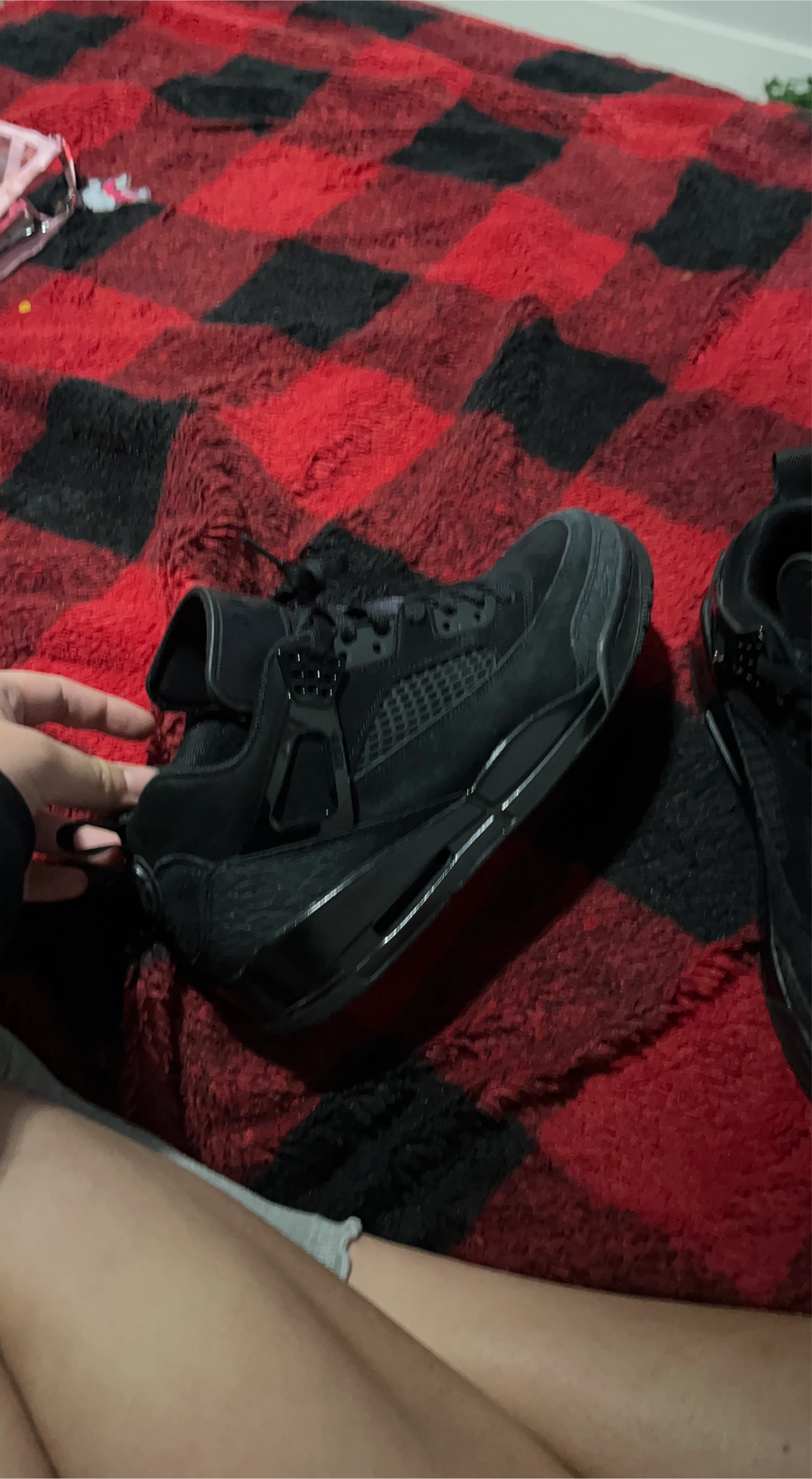 Black Jordan 4 Sneakers