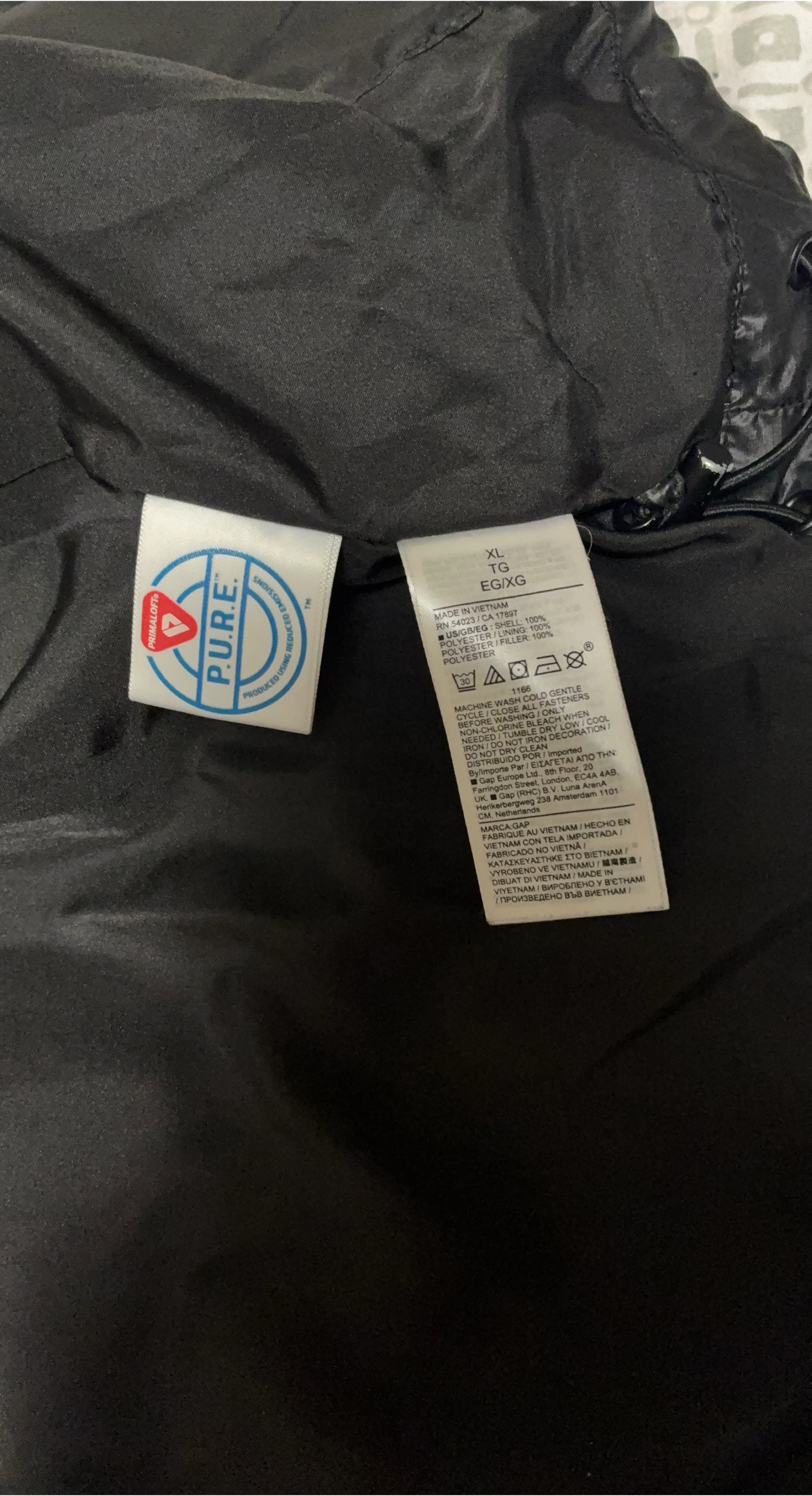GAP Recycled Puffer Jacket XL Black