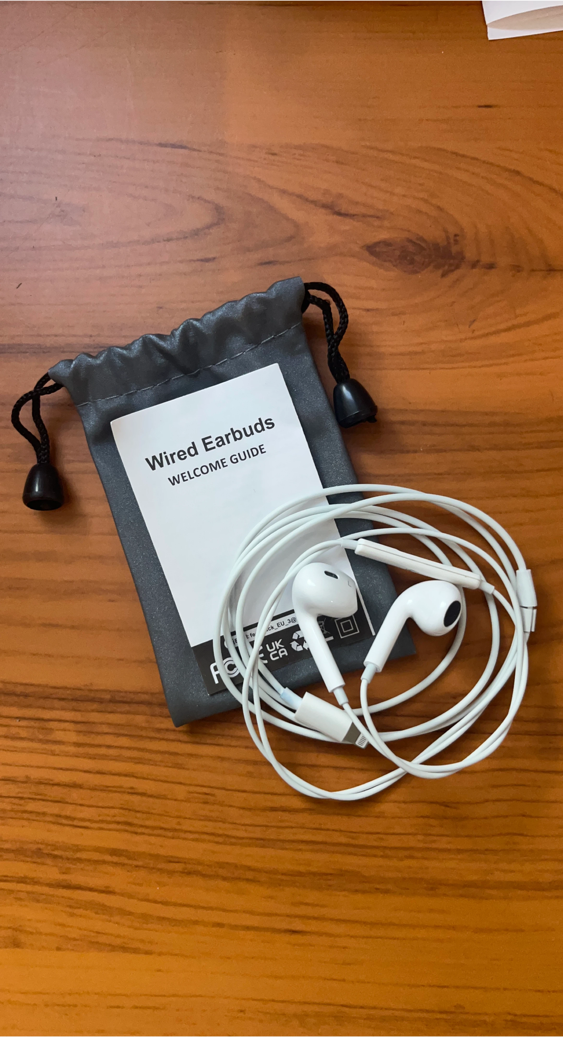 White Wired Earbuds with Lightning Connector
