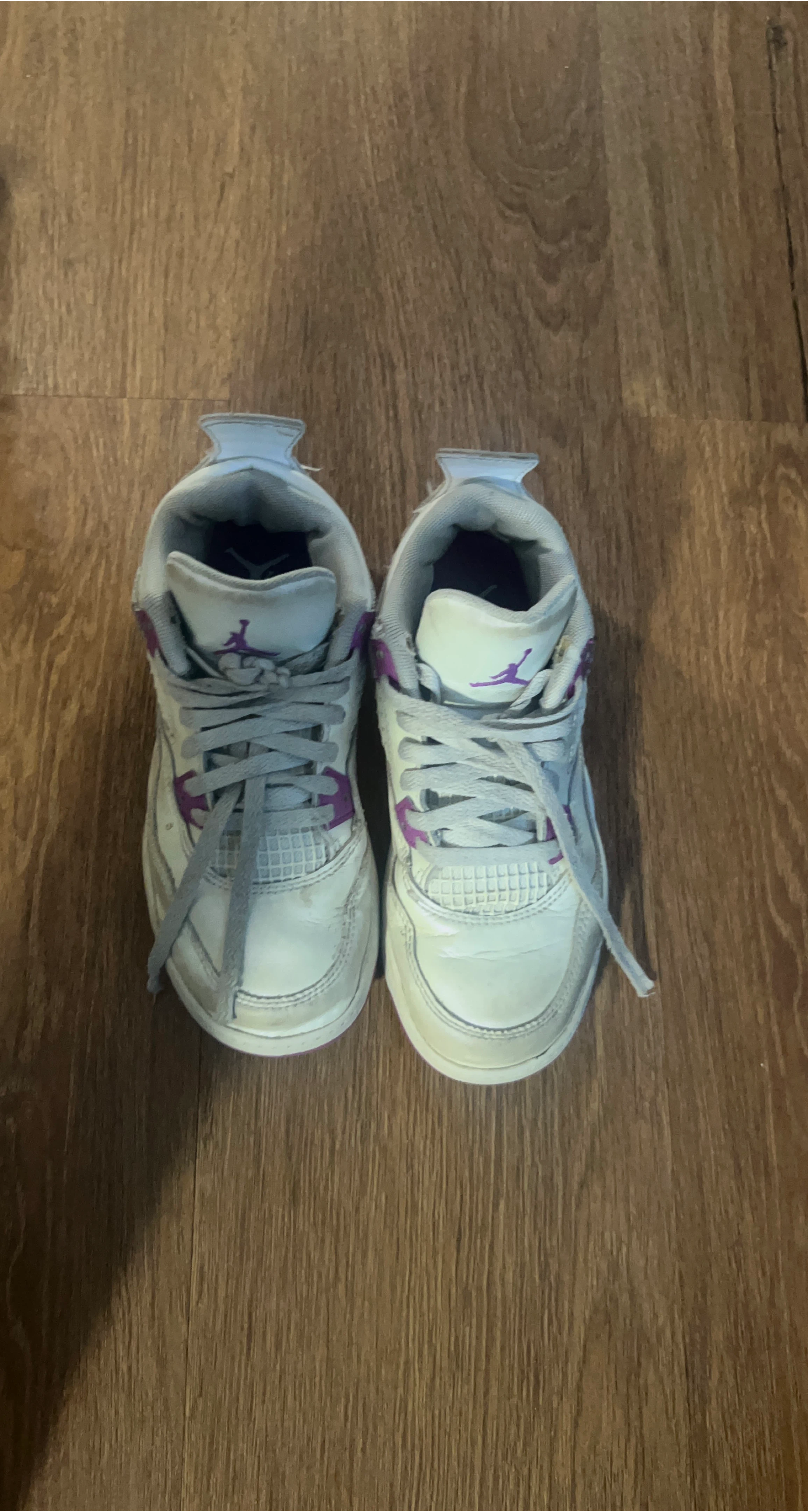 Air Jordan 4 Retro White/Purple Toddler Shoes