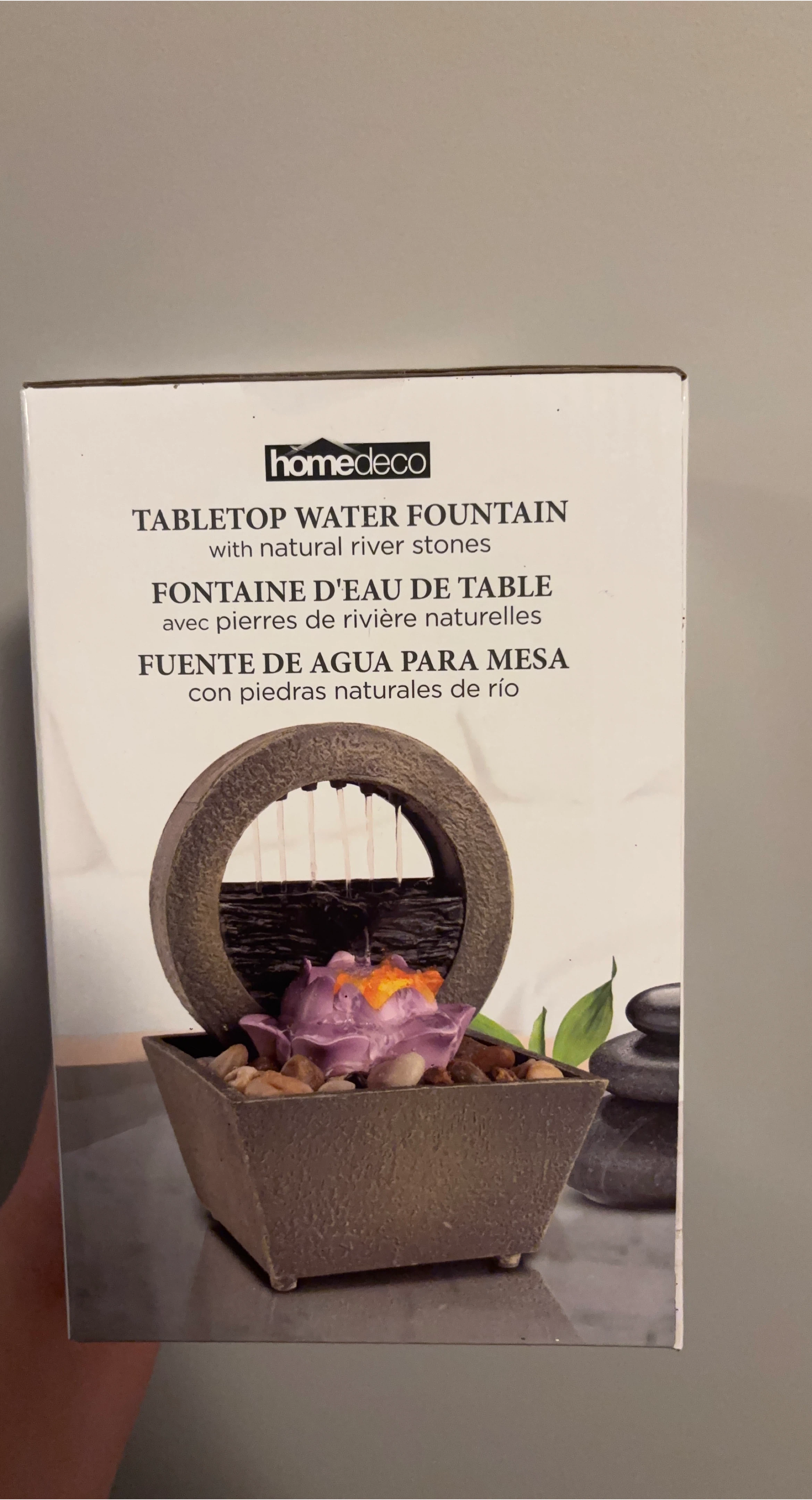 Homedeco Tabletop Water Fountain with Natural River Stones
