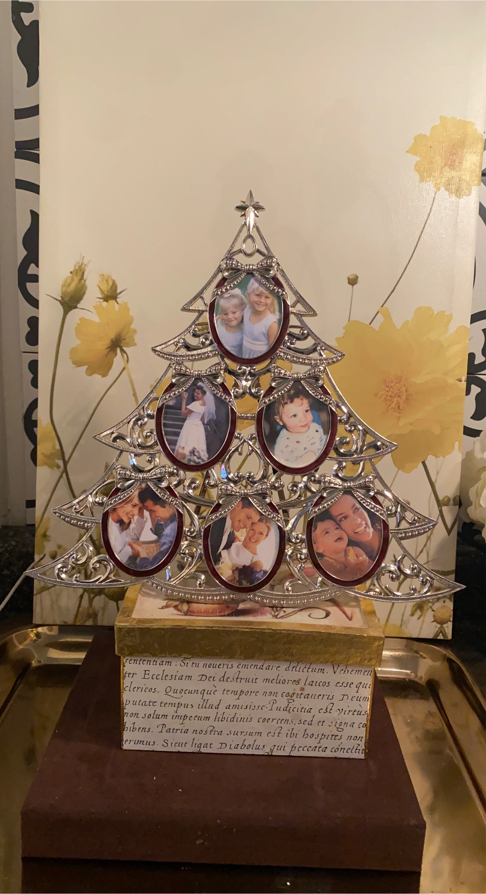 Silver Tone Christmas Tree Photo Frame