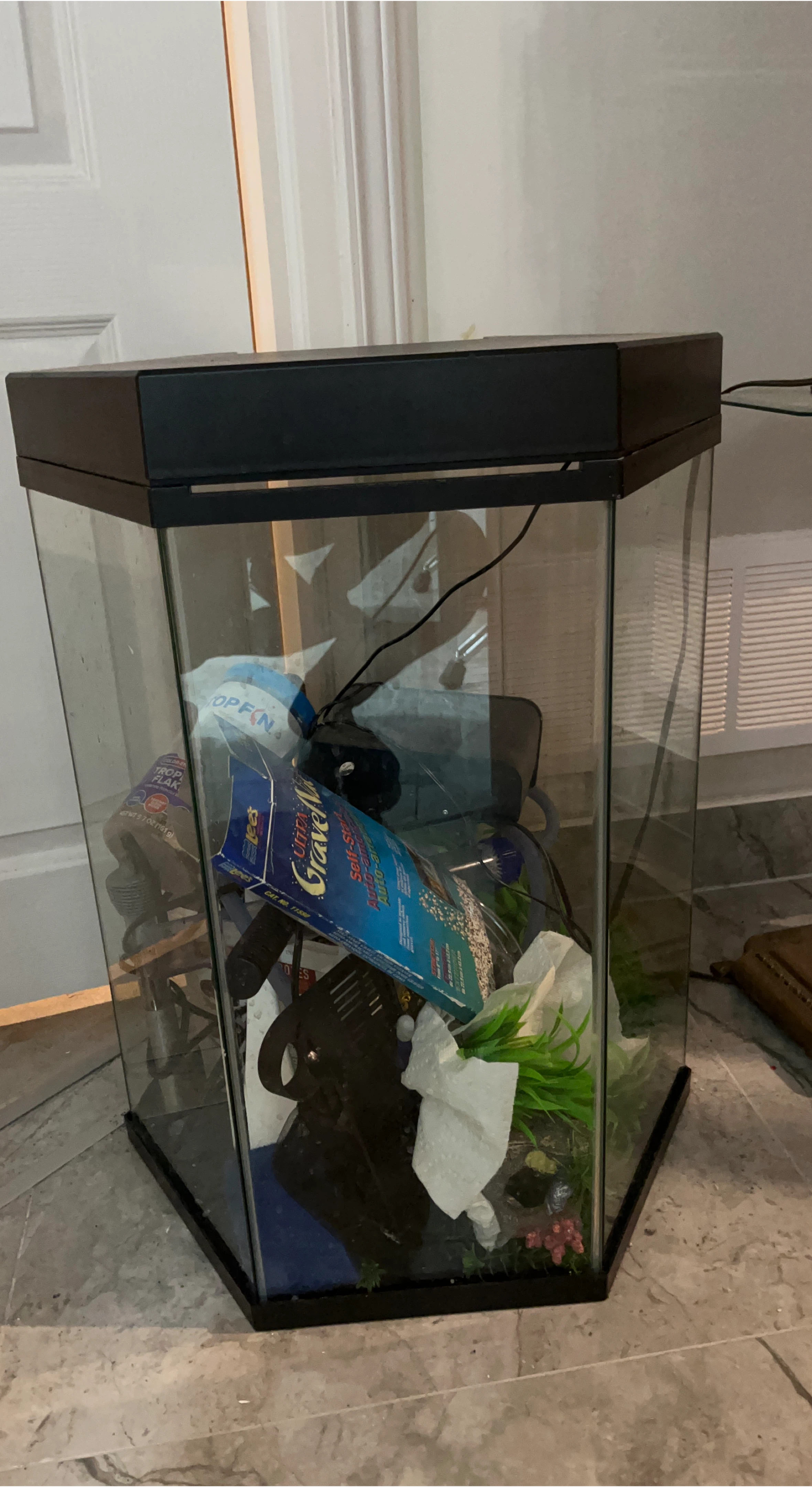 Hexagonal Glass Aquarium Tank