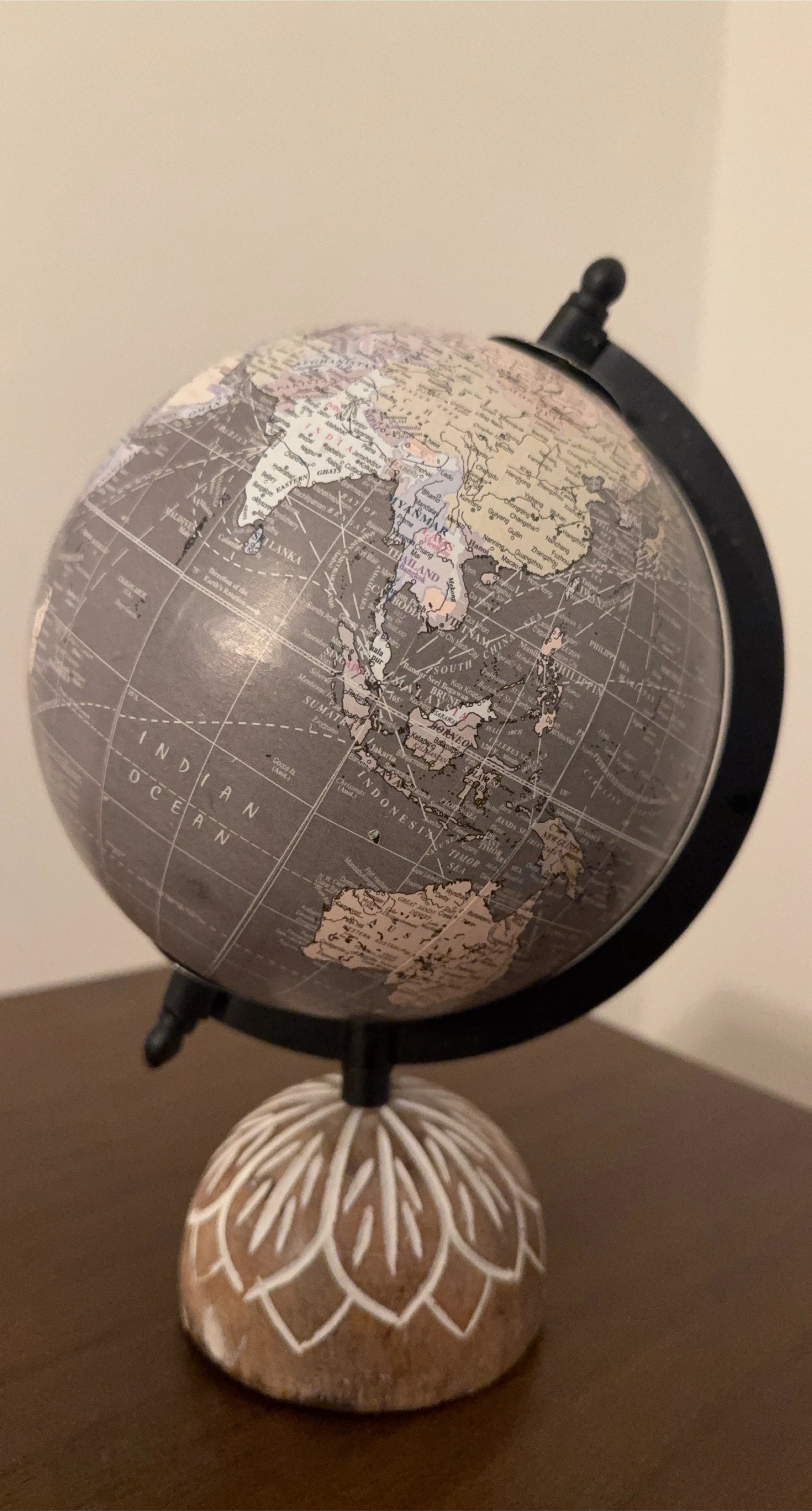 Decorative Globe with Floral Base