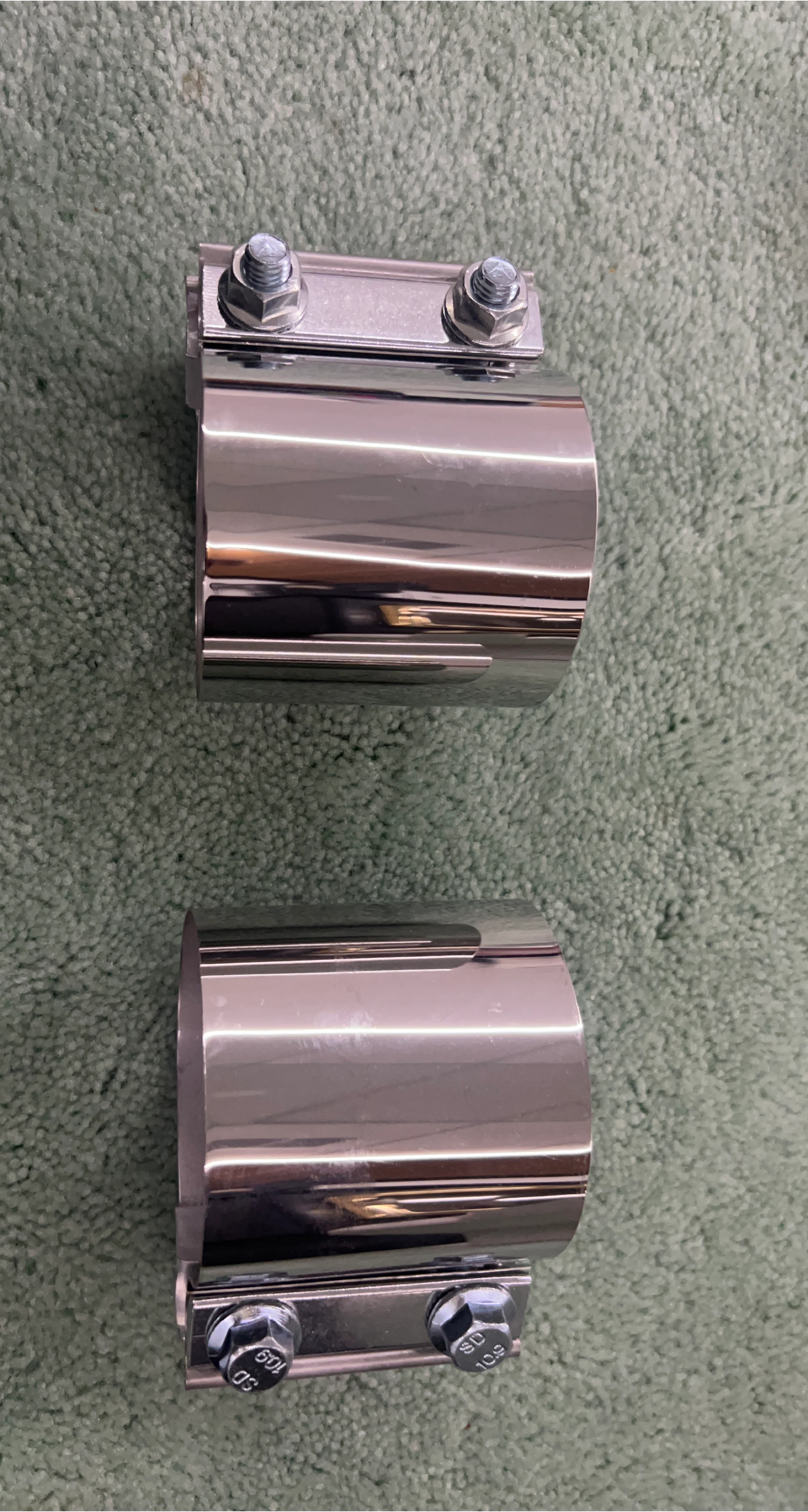 2 x Stainless Steel Exhaust Clamps