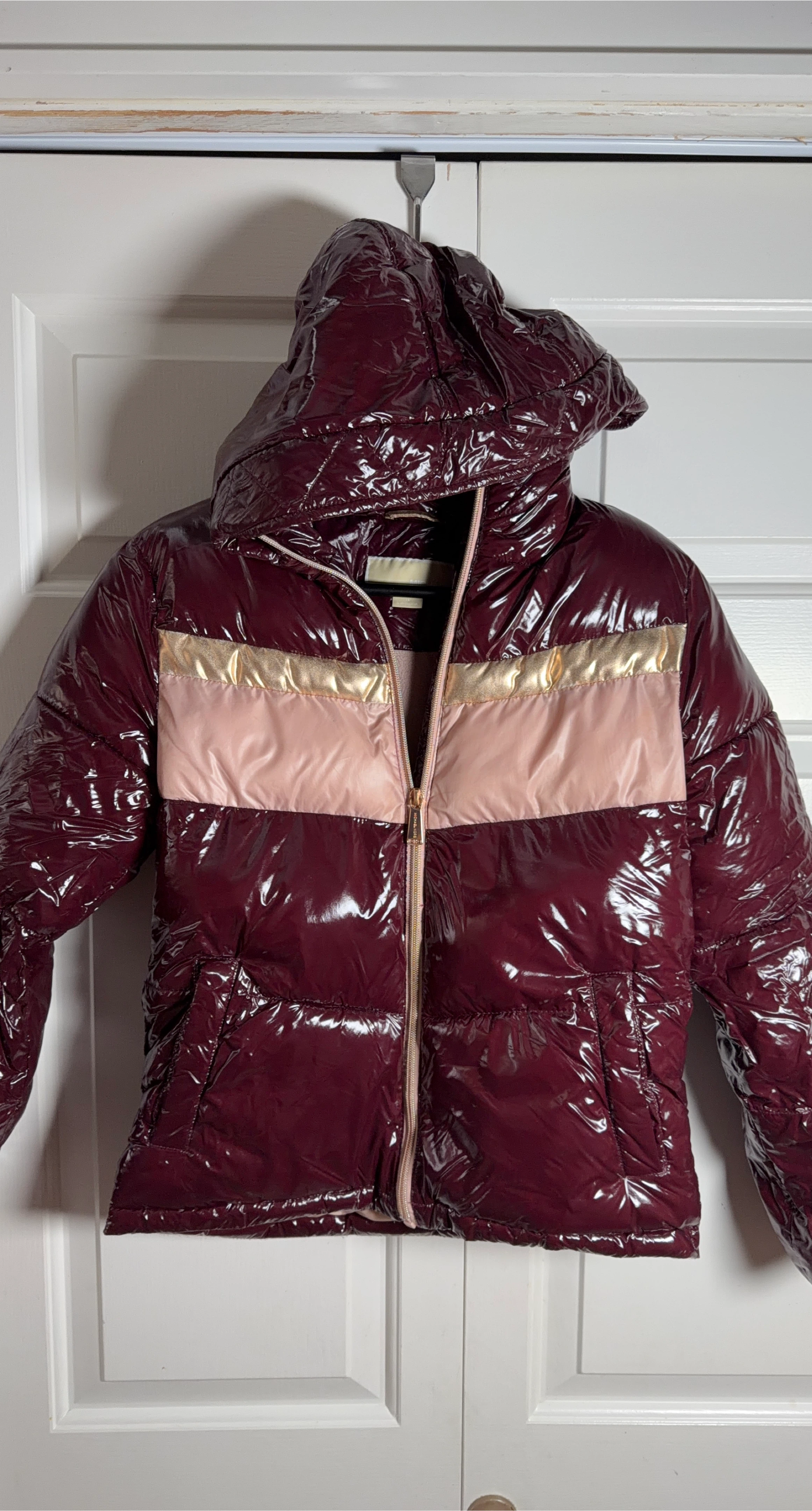 Michael Kors Puffer Jacket - Burgundy & Pink