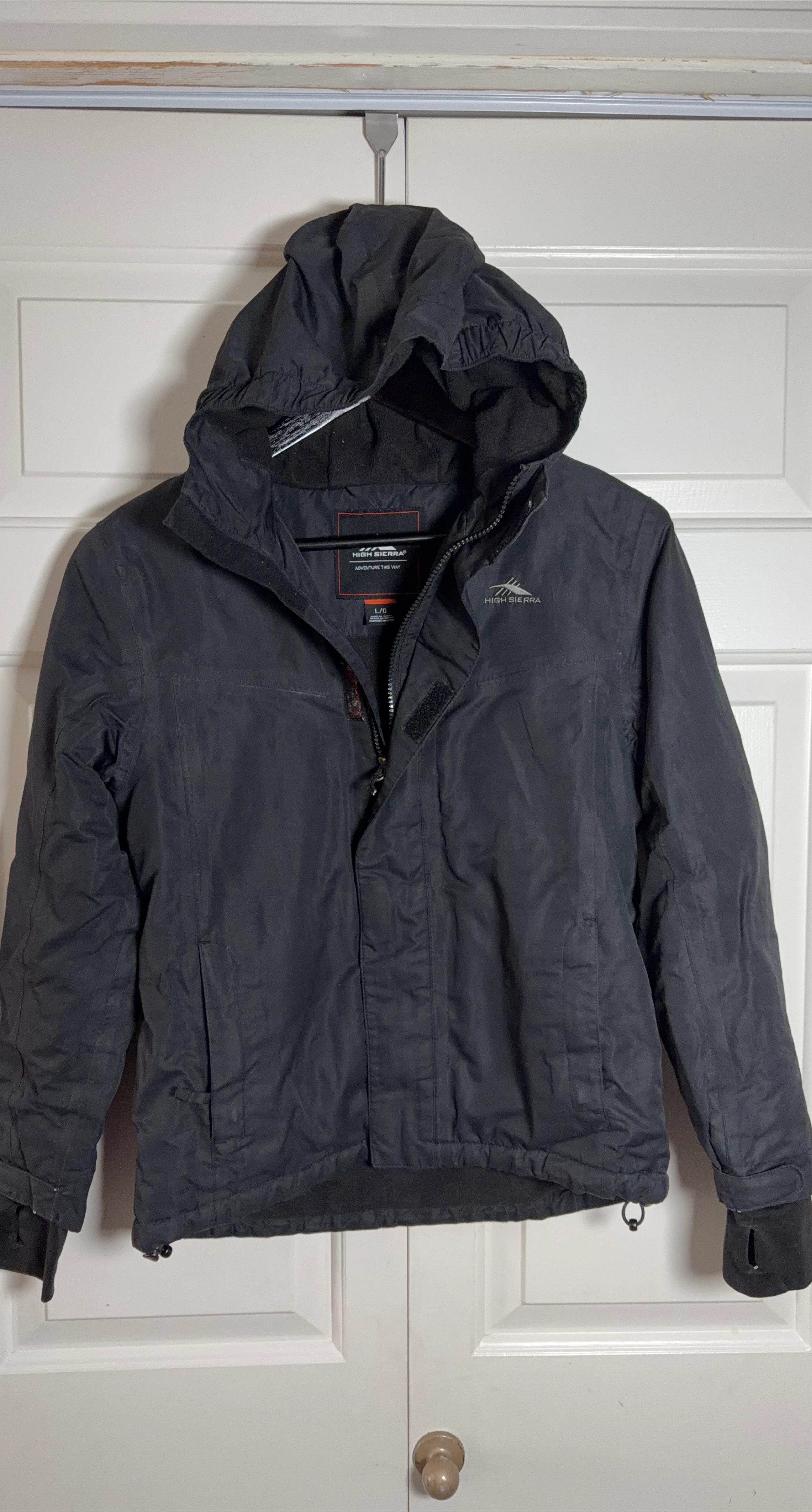 High Sierra Black Hooded Jacket Size L/G