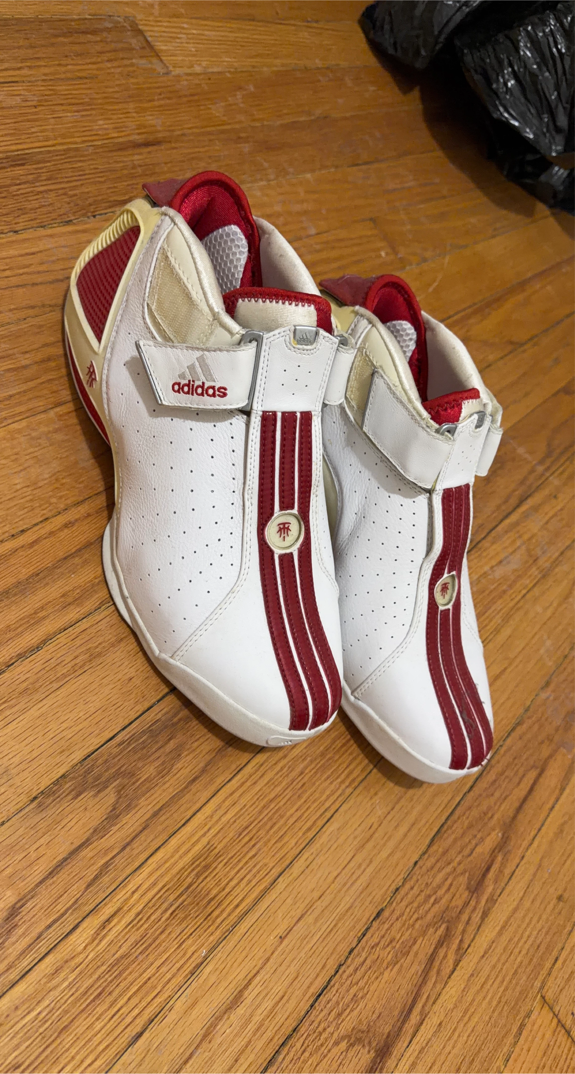 Adidas TMAC 4 Basketball Shoes White Red Size 10.5