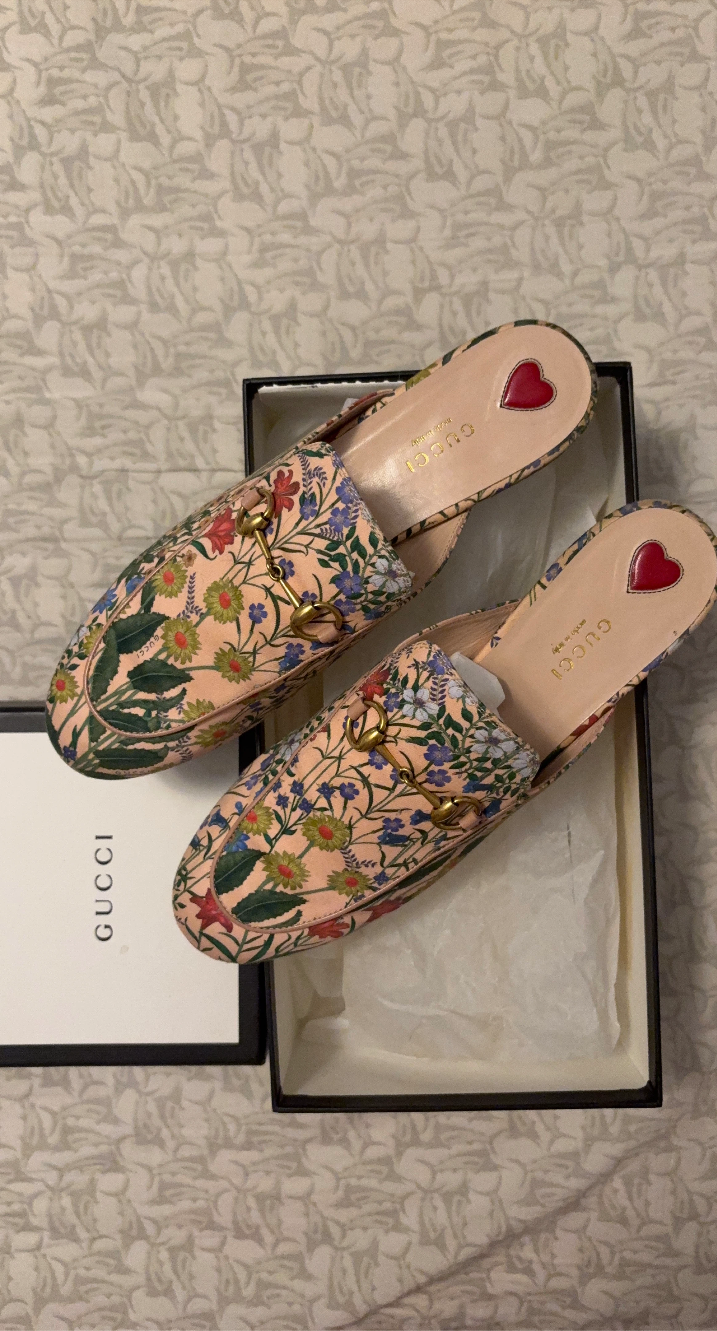 Gucci Floral Mule Loafers