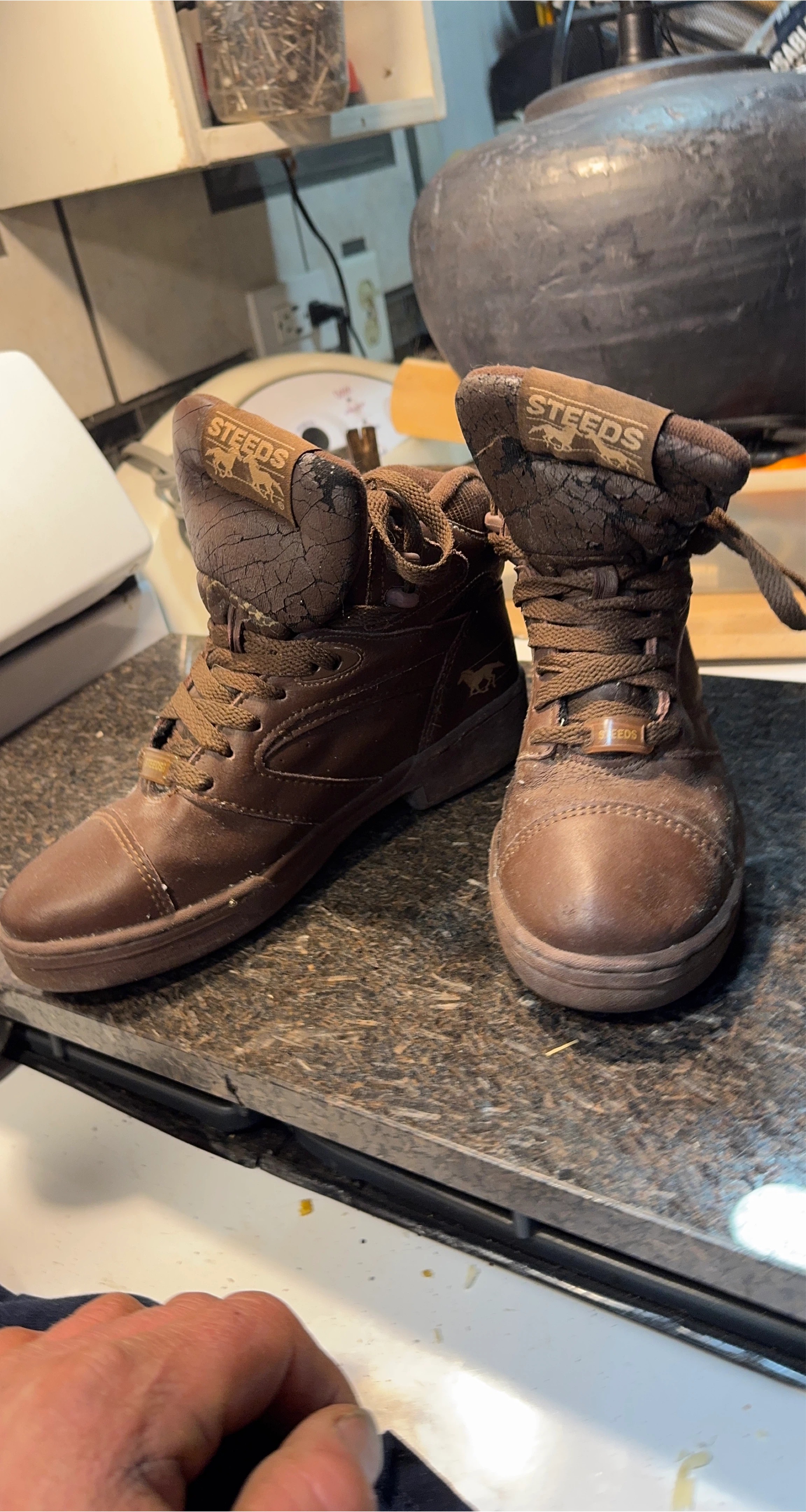 Steeds Brown Leather Riding Boots - Size 7L