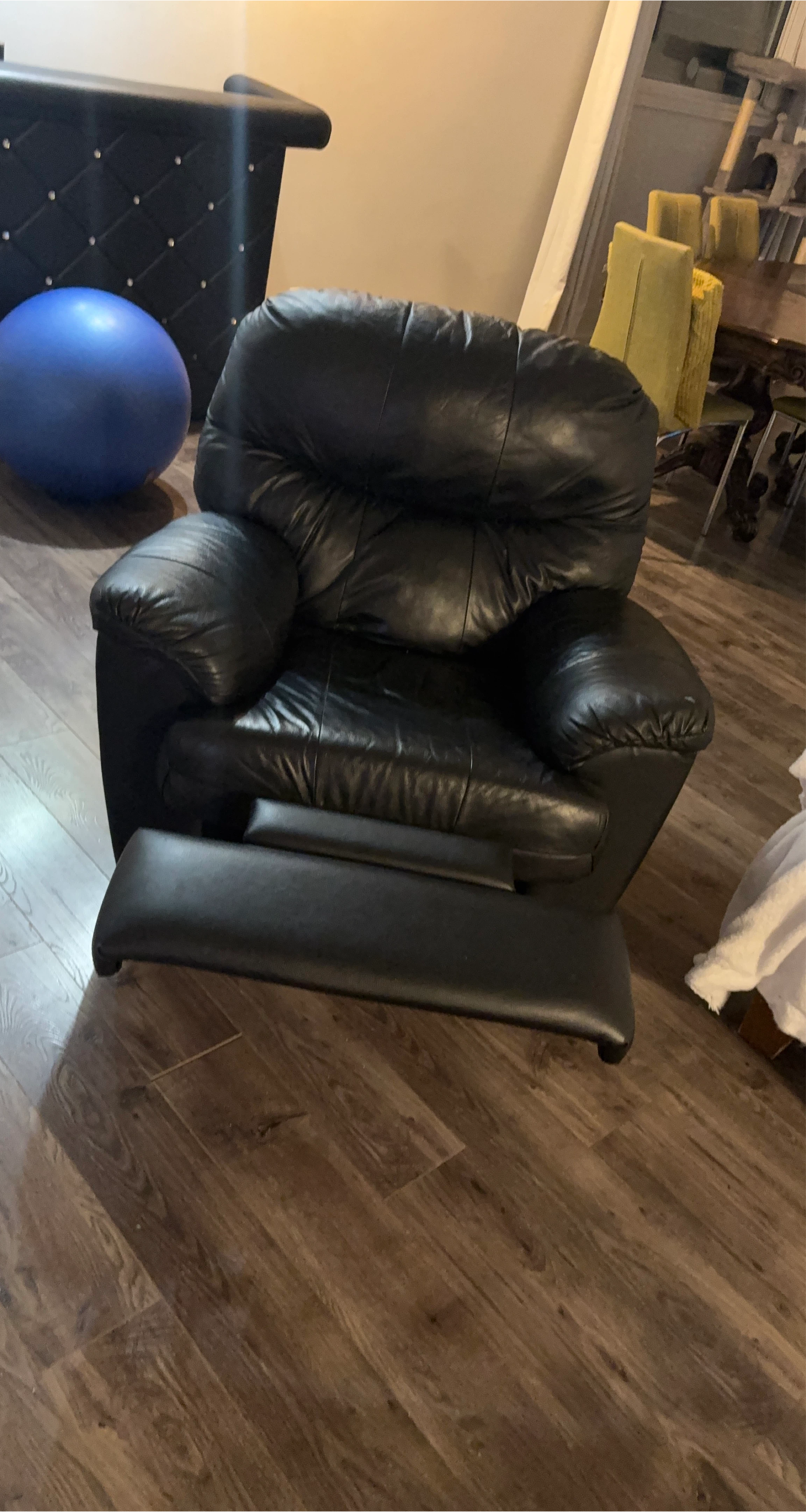 Black Leather Recliner Armchair