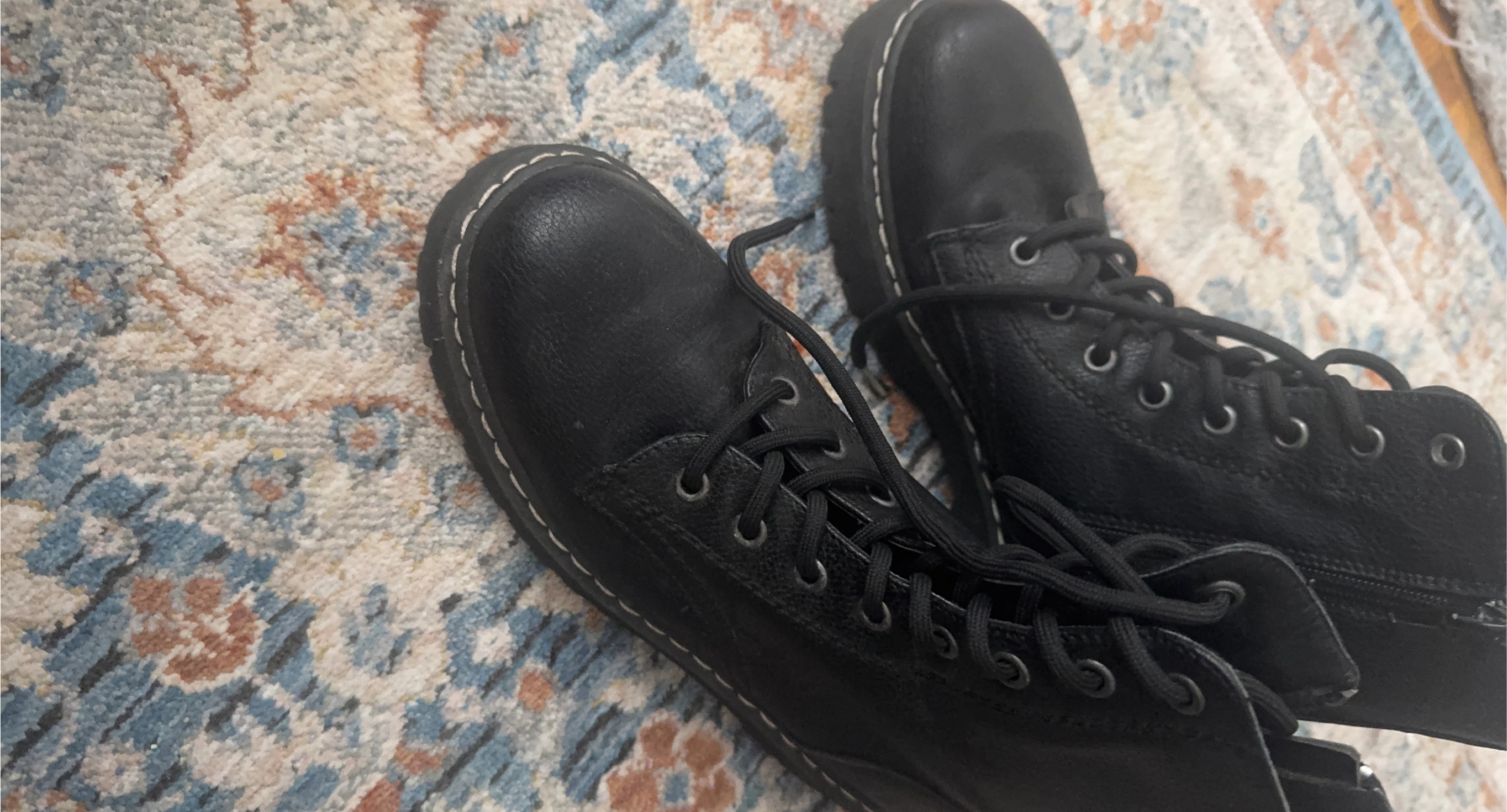 Black Platform Combat Boots