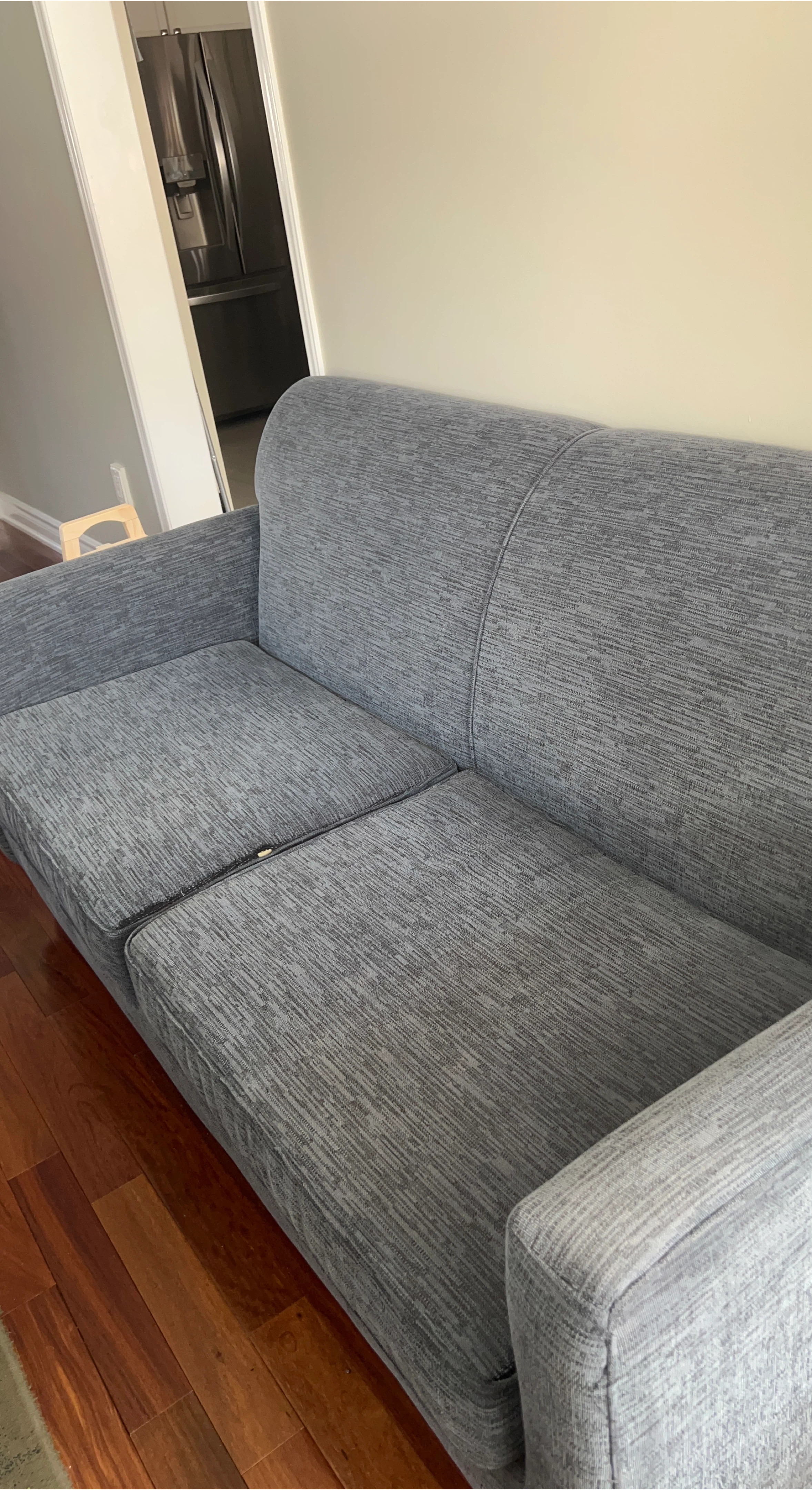 Grey Fabric Loveseat Sofa