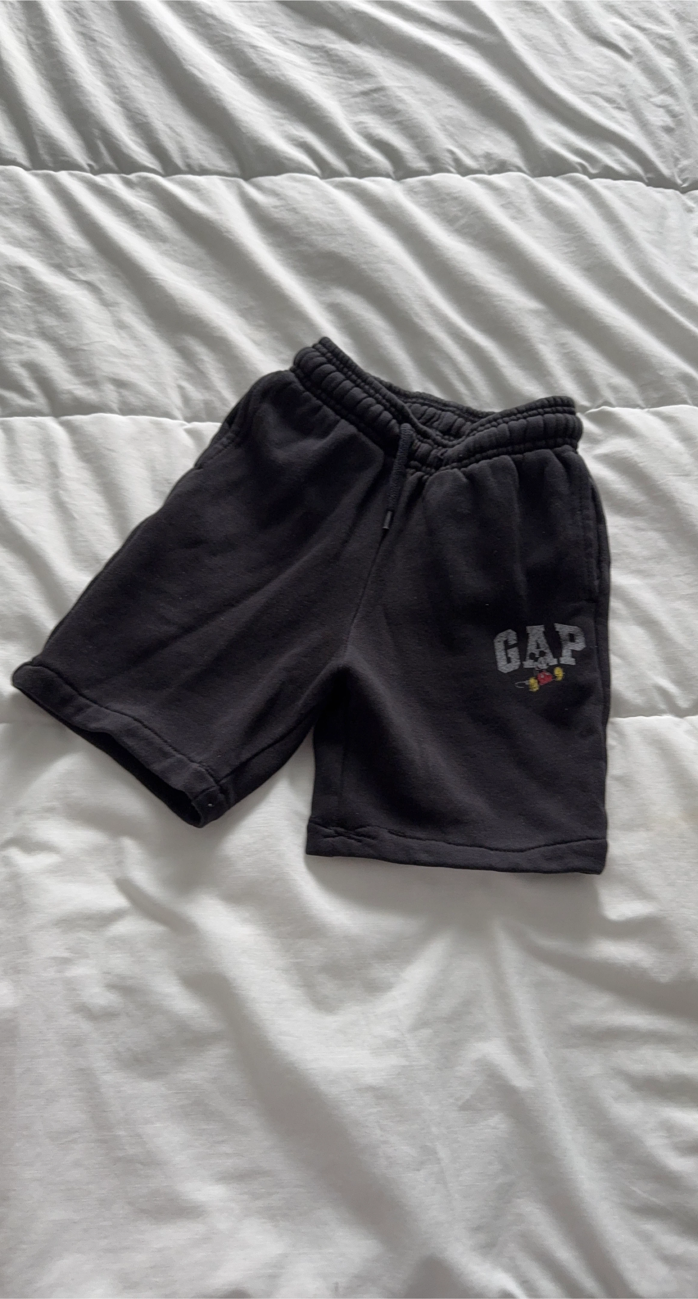 4T GAP Black Shorts with Mickey Mouse Graphic