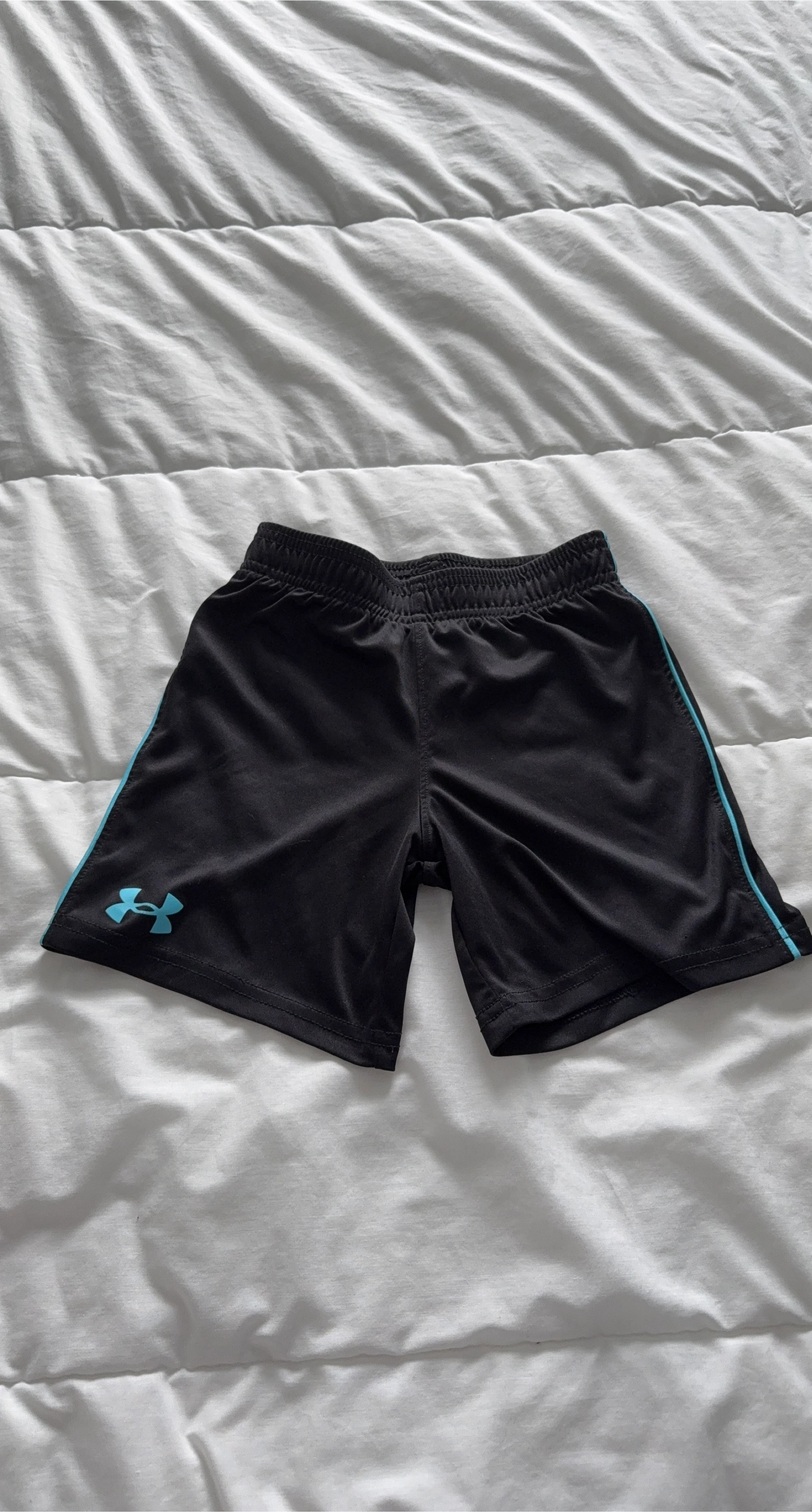 Under Armour Black Athletic Shorts with Teal Accents