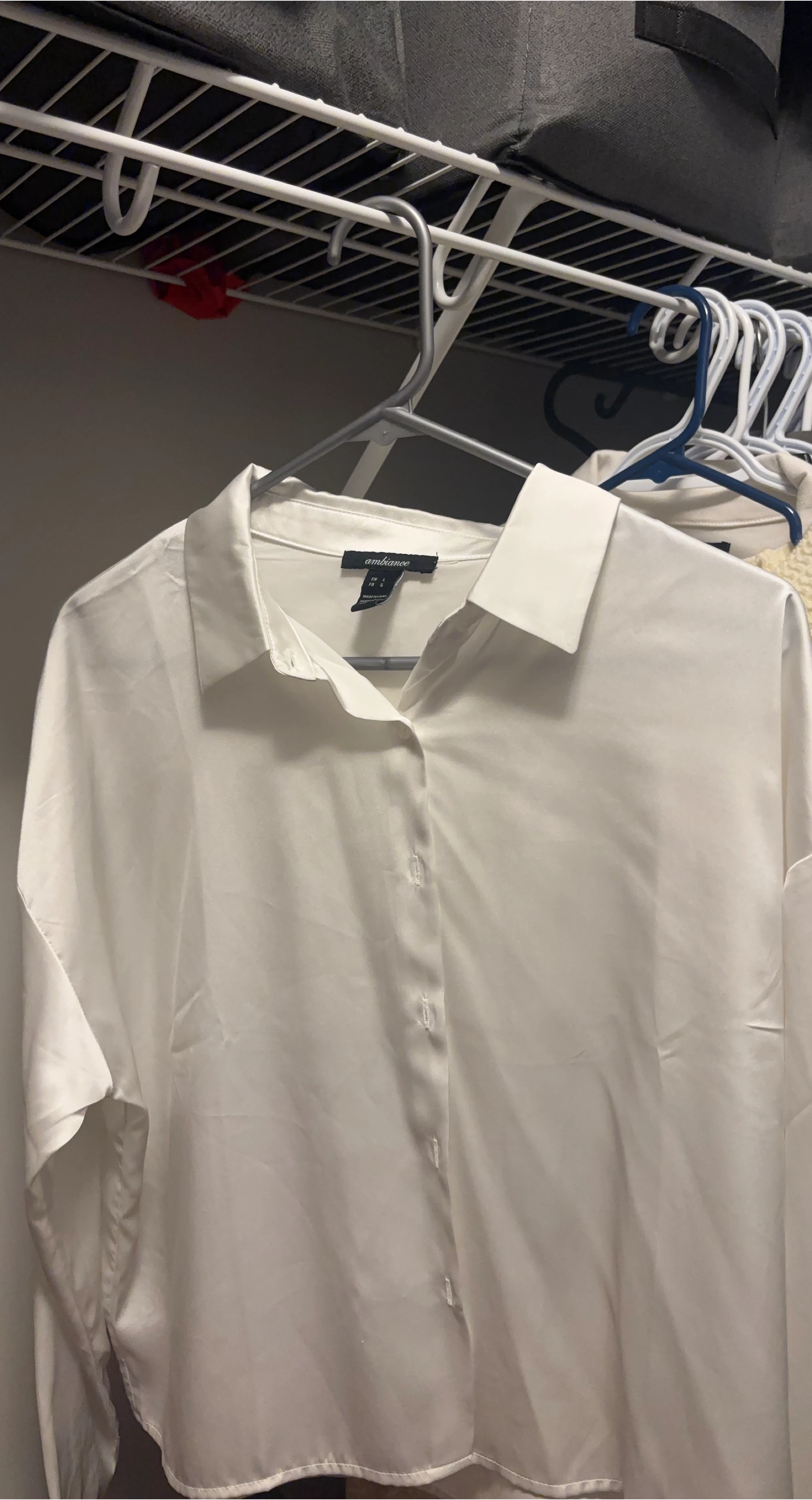 Ambiance White Button-Up Shirt - Size L