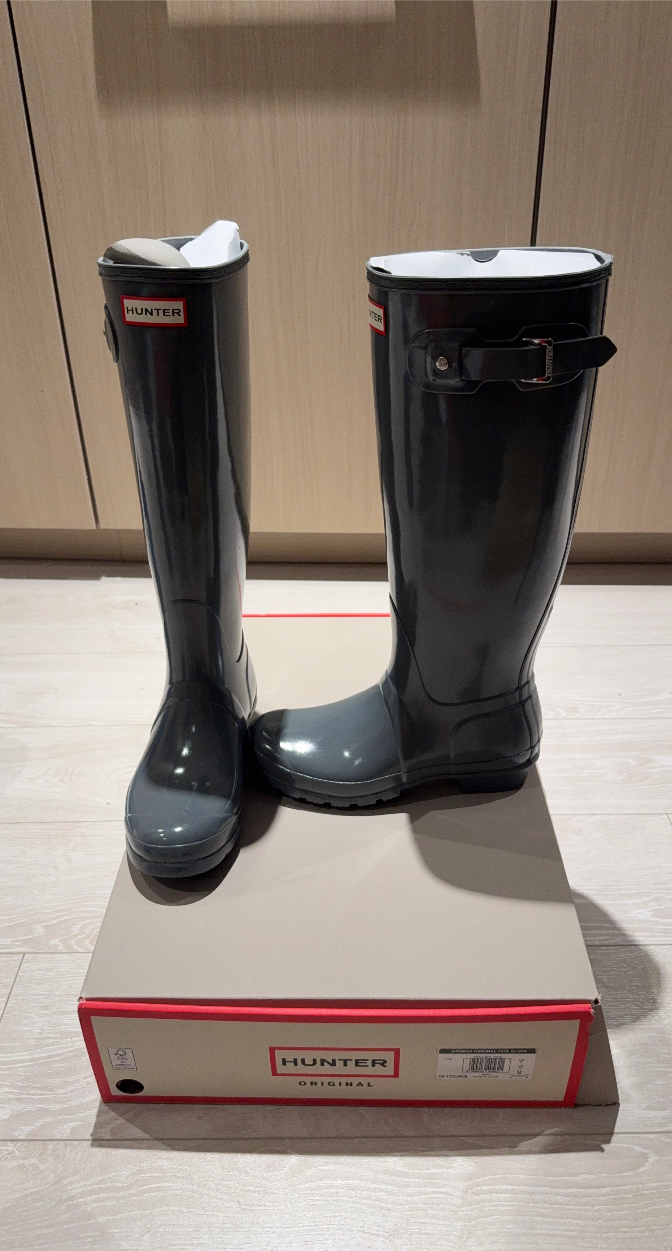 Hunter Women's Original Tall Gloss Boots - Dark Grey