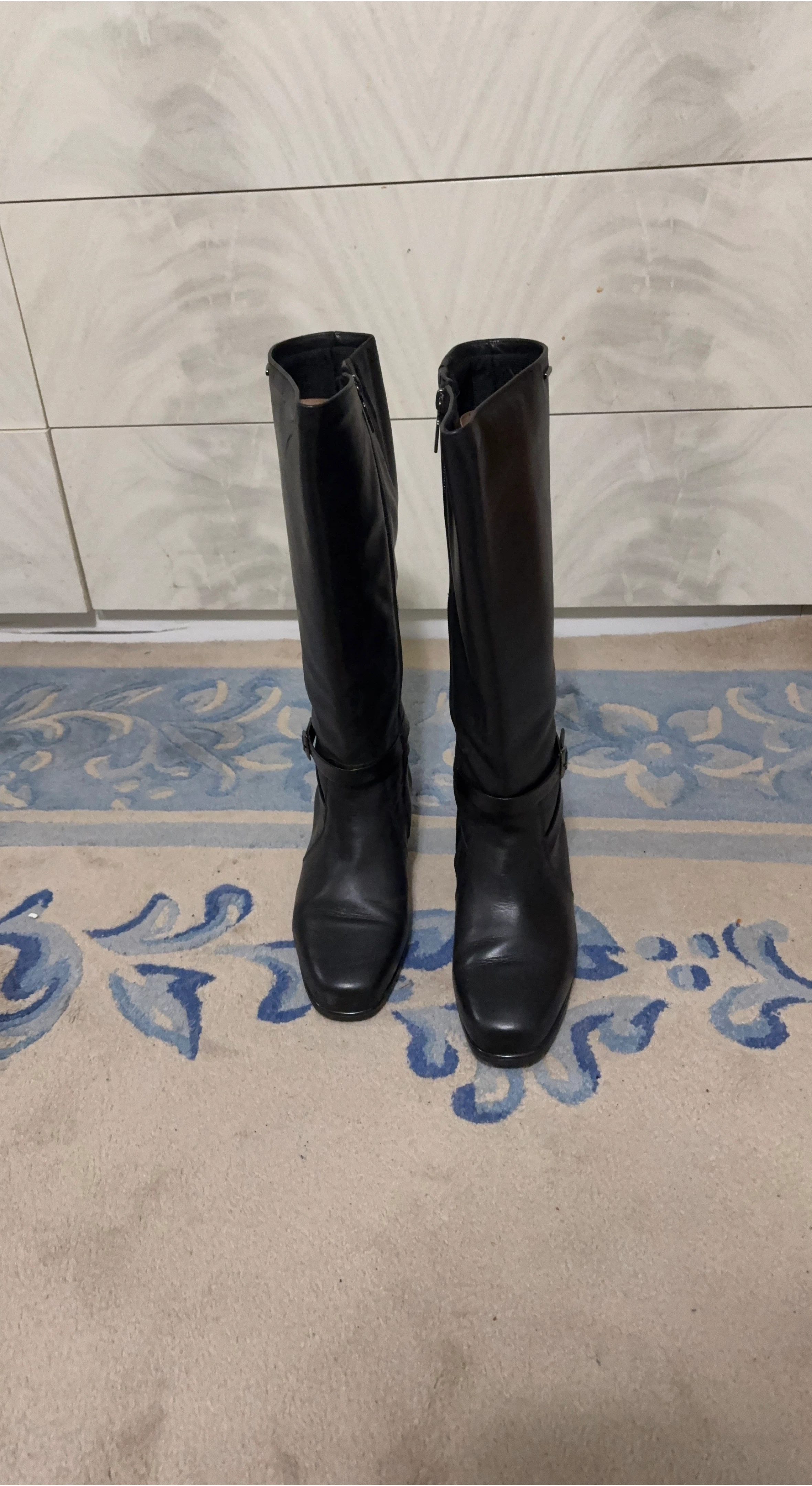 Blondo Black Leather Waterproof Knee-High Boots