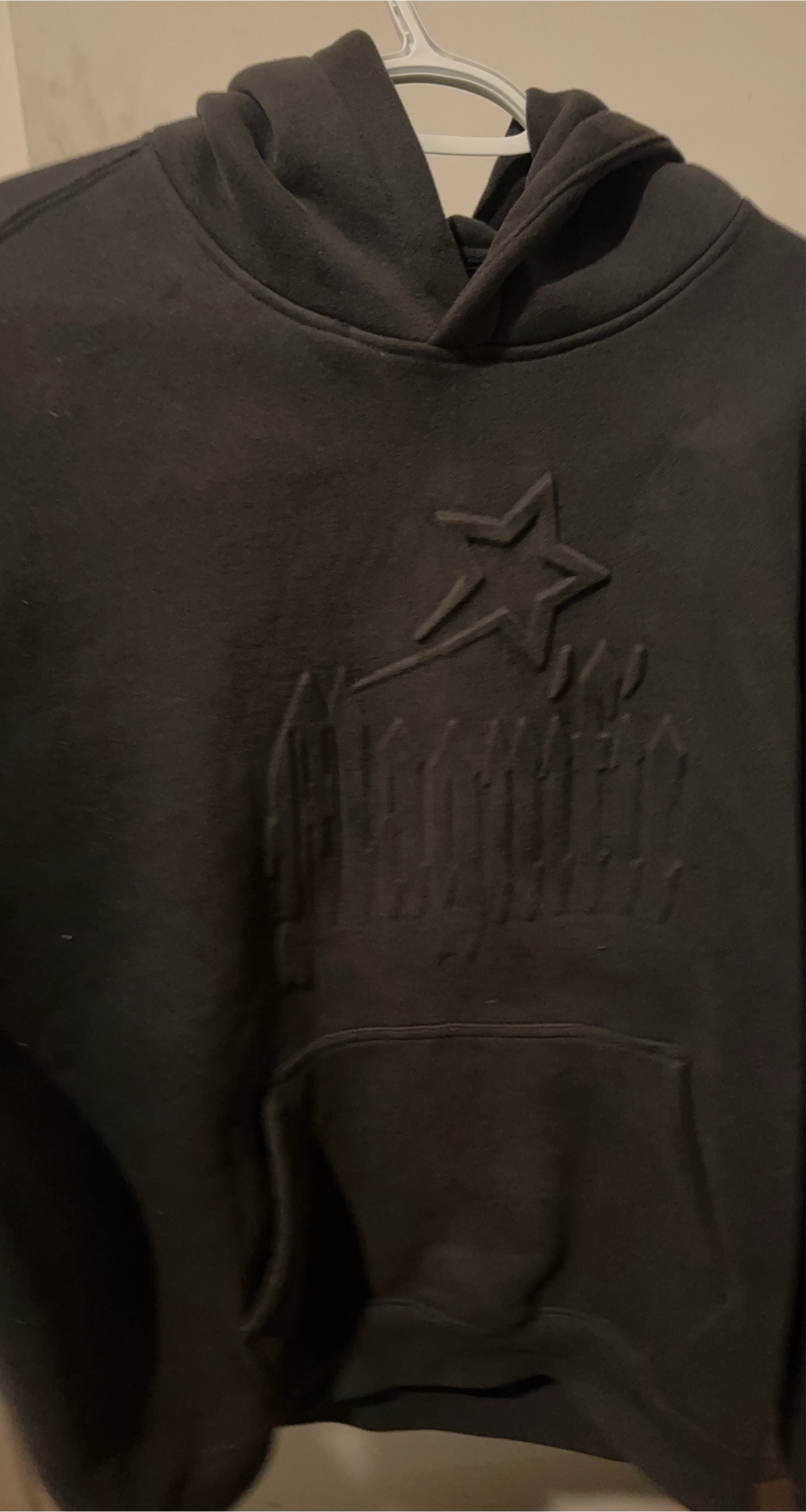 Black Embossed Hoodie - Size L