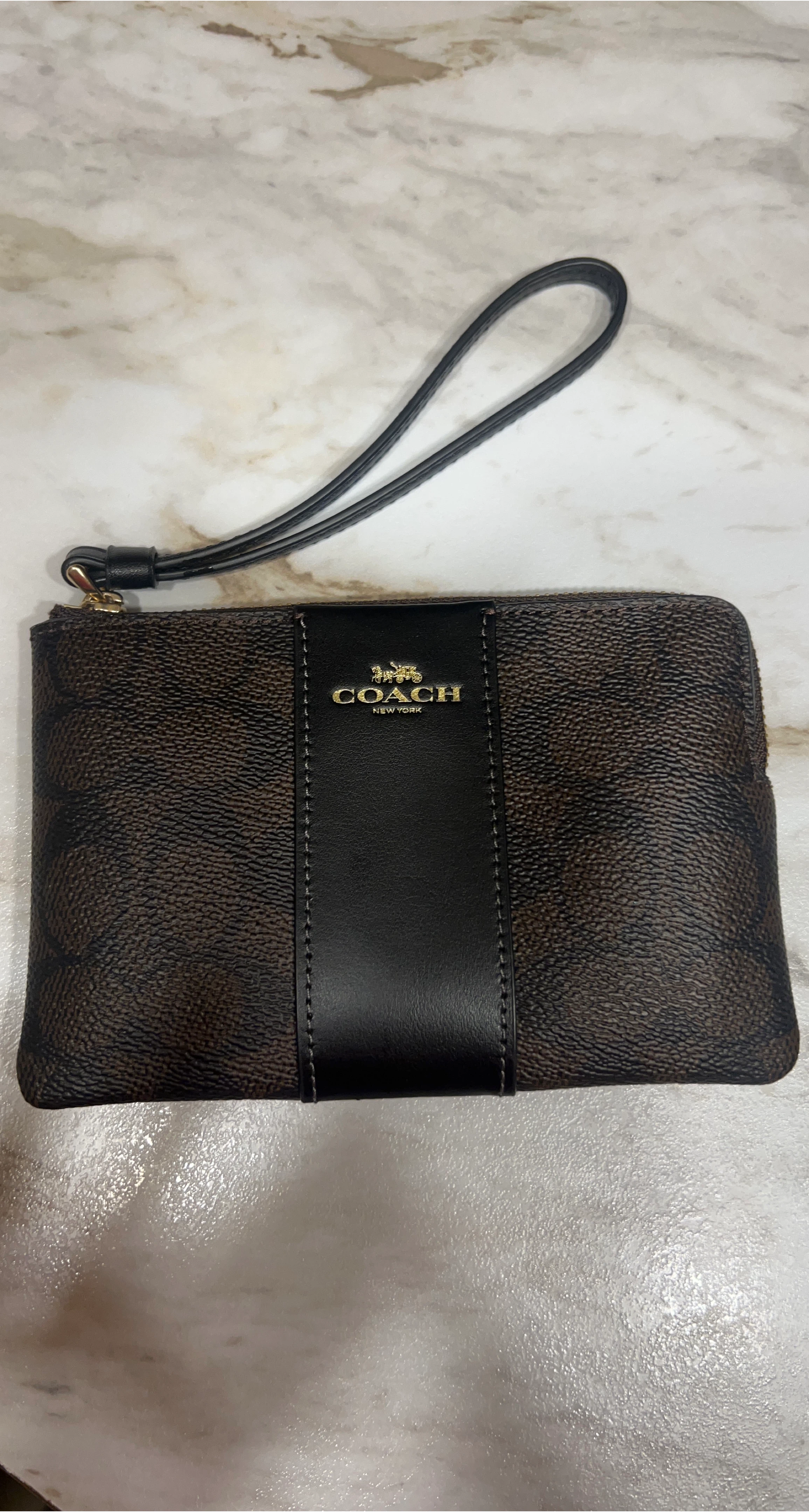 Coach Signature Canvas Wristlet