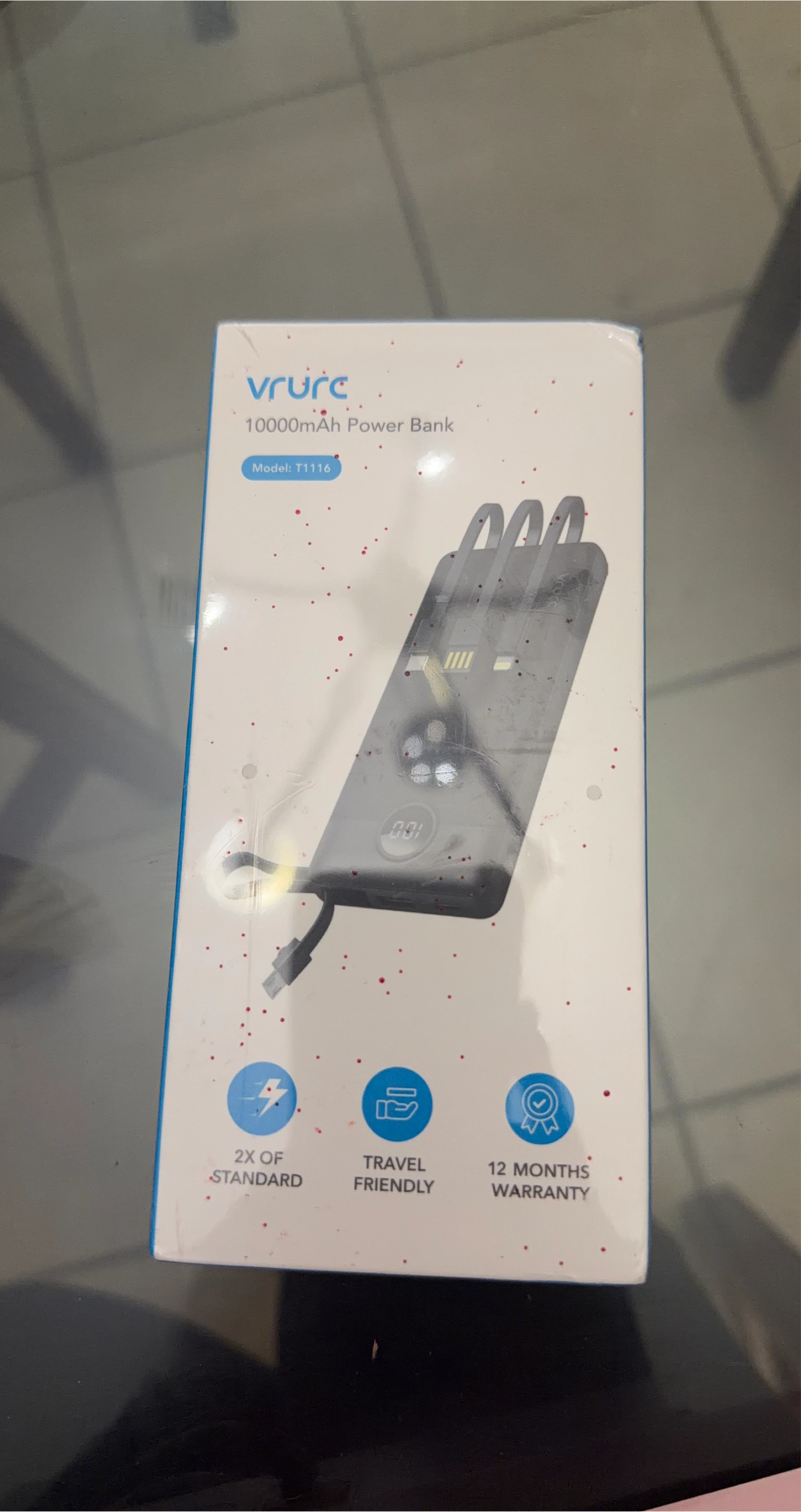 Vrurc 10000mAh Power Bank Model T1116