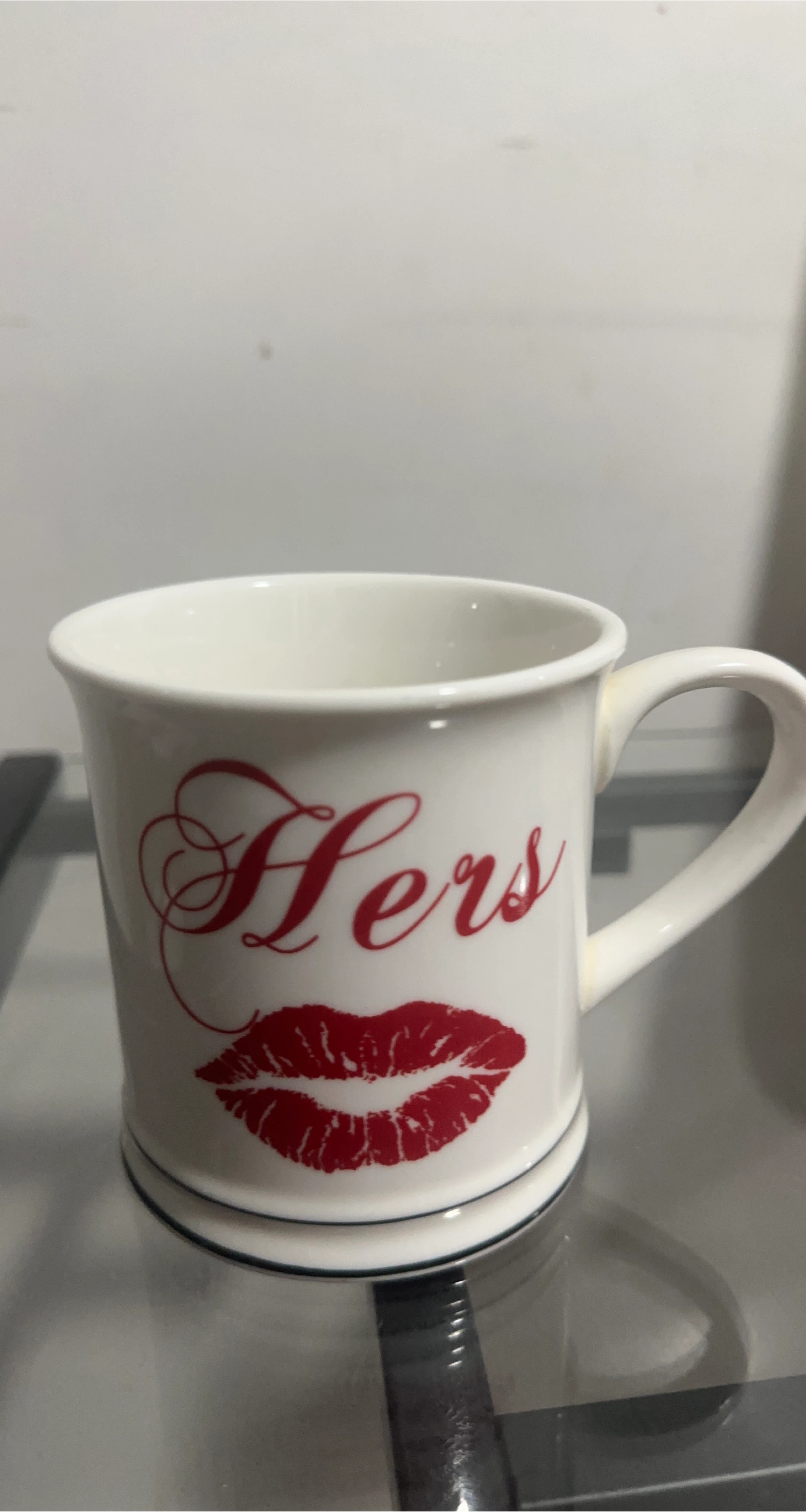 Home Essentials "Hers" Mug with Lips Design