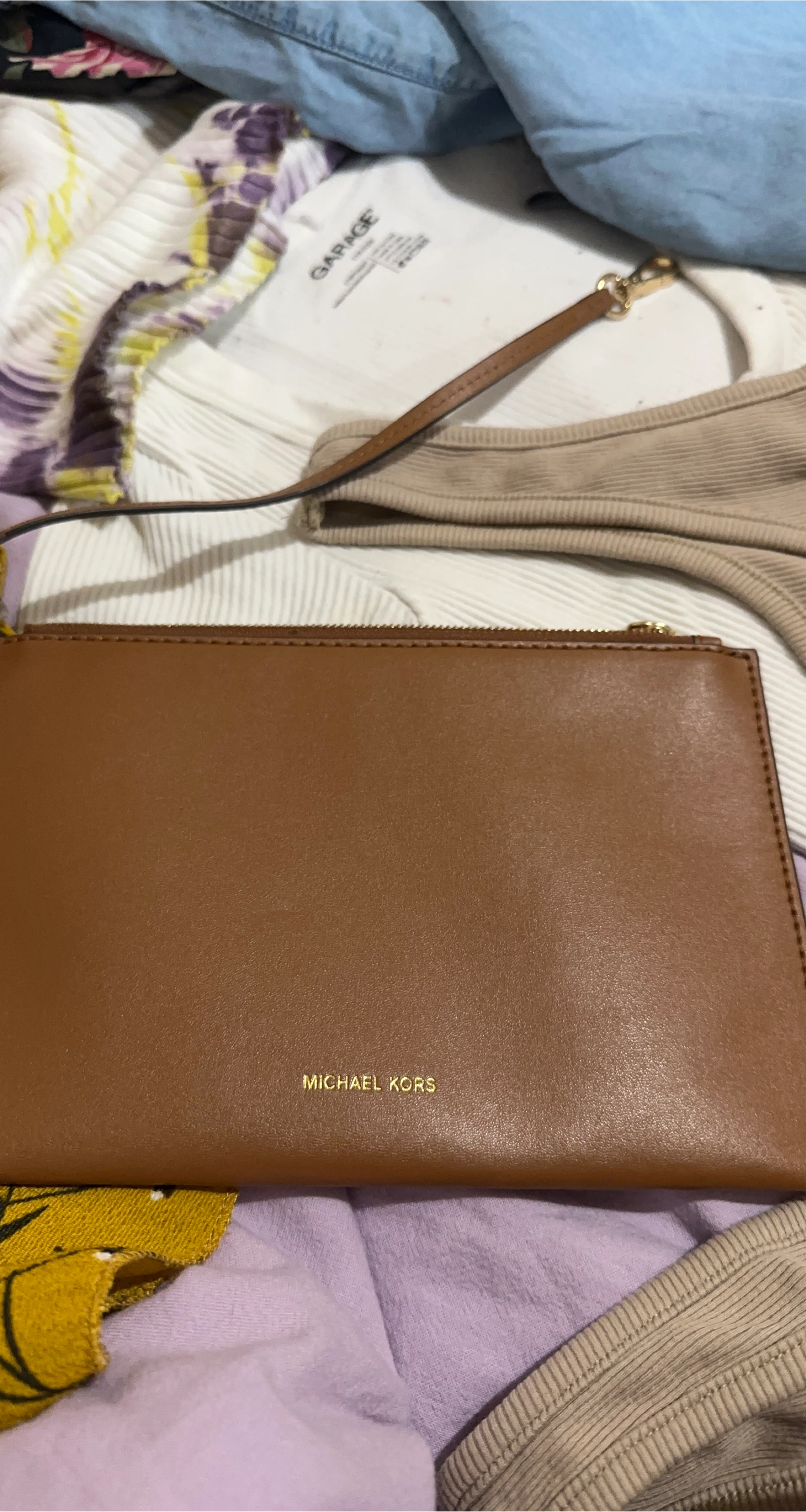 Michael Kors Brown Leather Pouch
