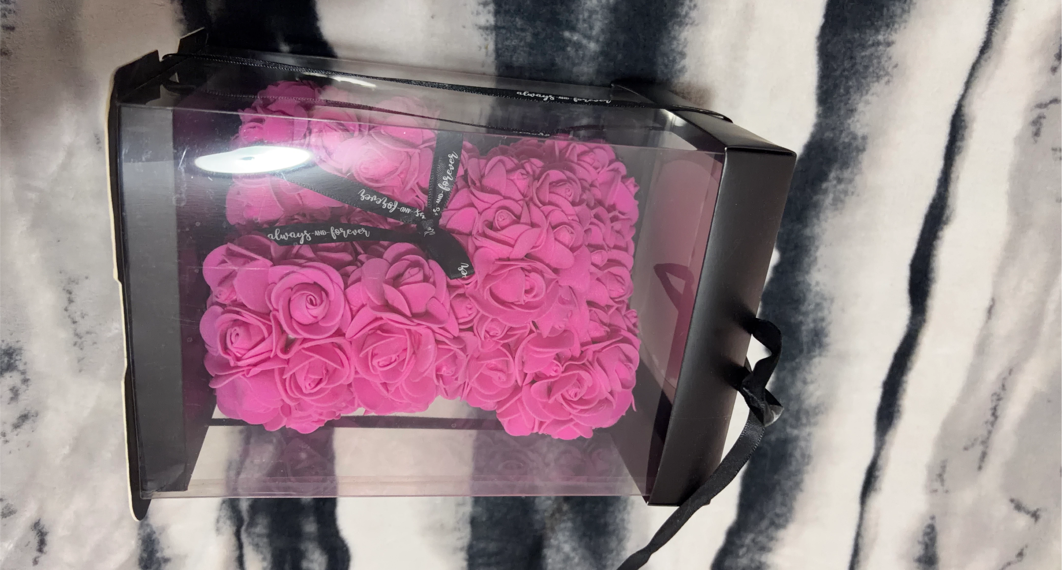 Rose Bear Gift Box with Ribbon