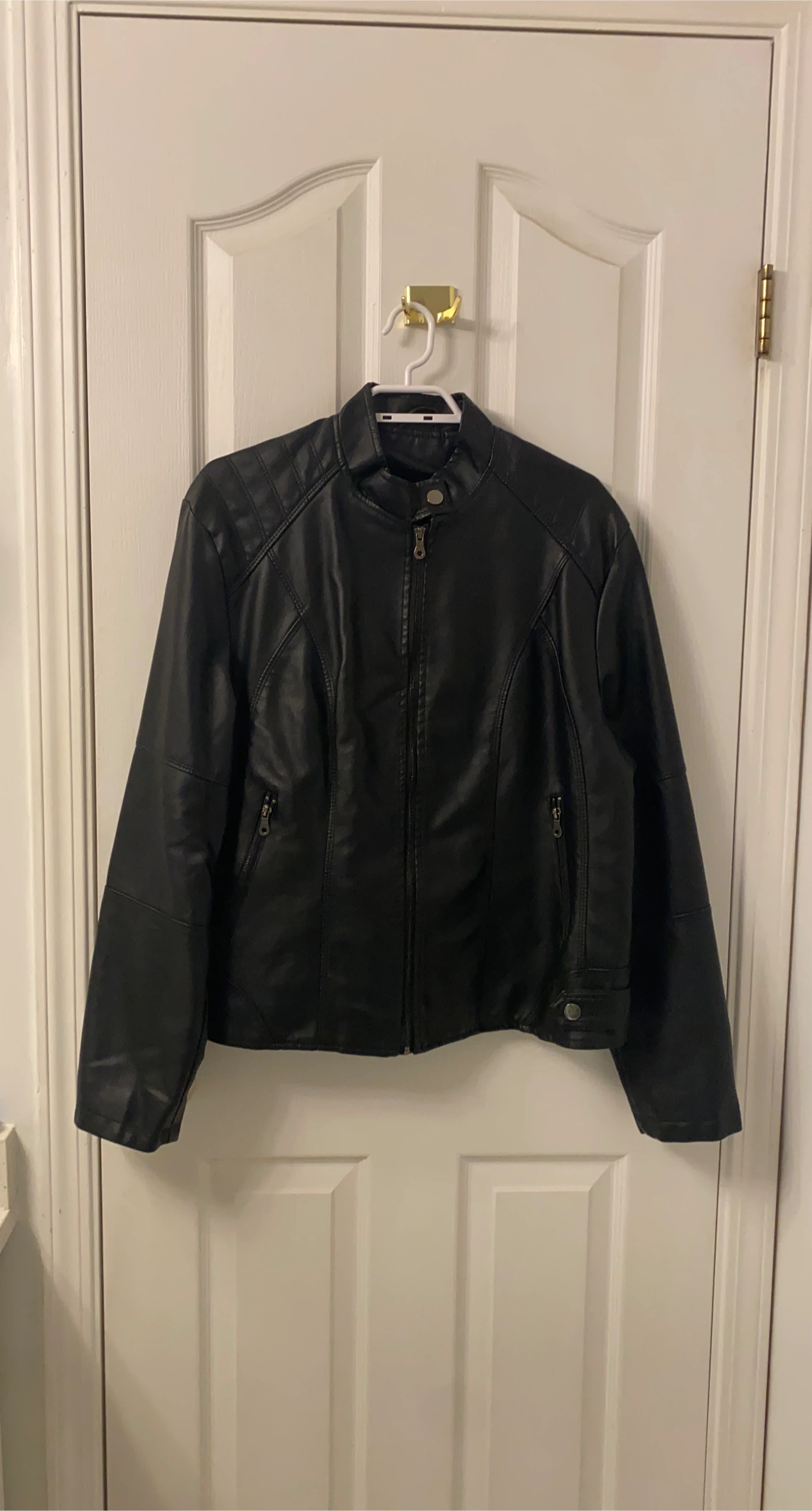 Black Faux Leather Moto Jacket