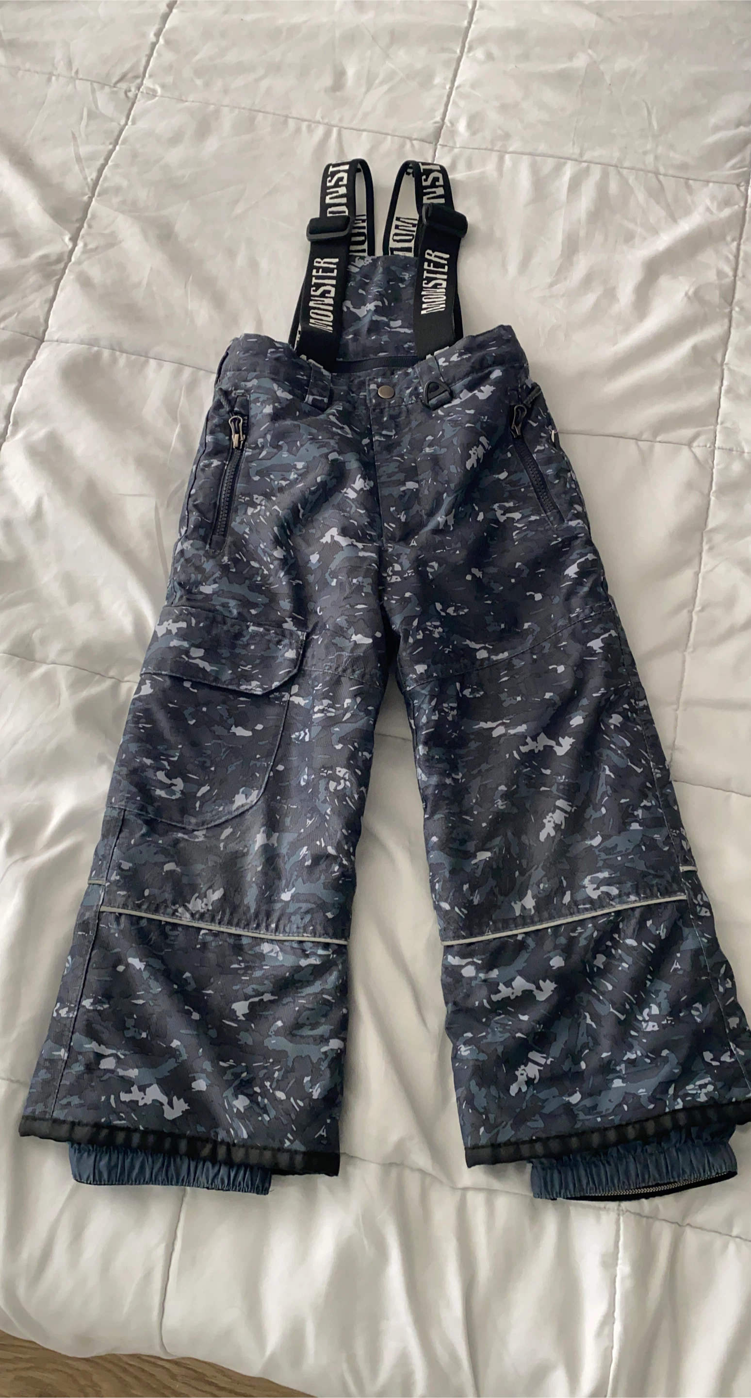 Monster Digital Camo Ski Snow Pants with Suspenders