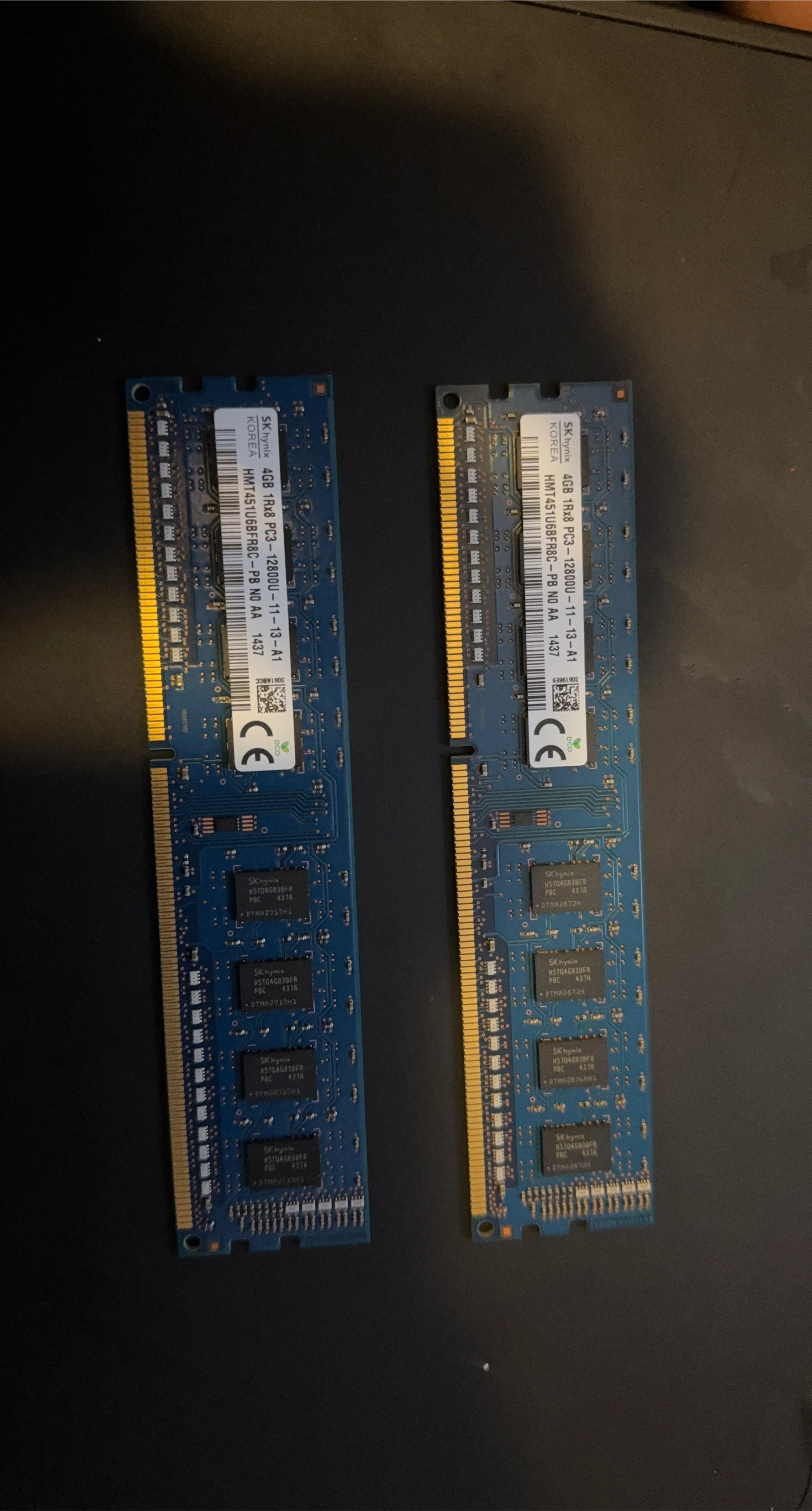 2x SK hynix 4GB DDR3 RAM PC3-12800U 1600MHz Desktop Memory