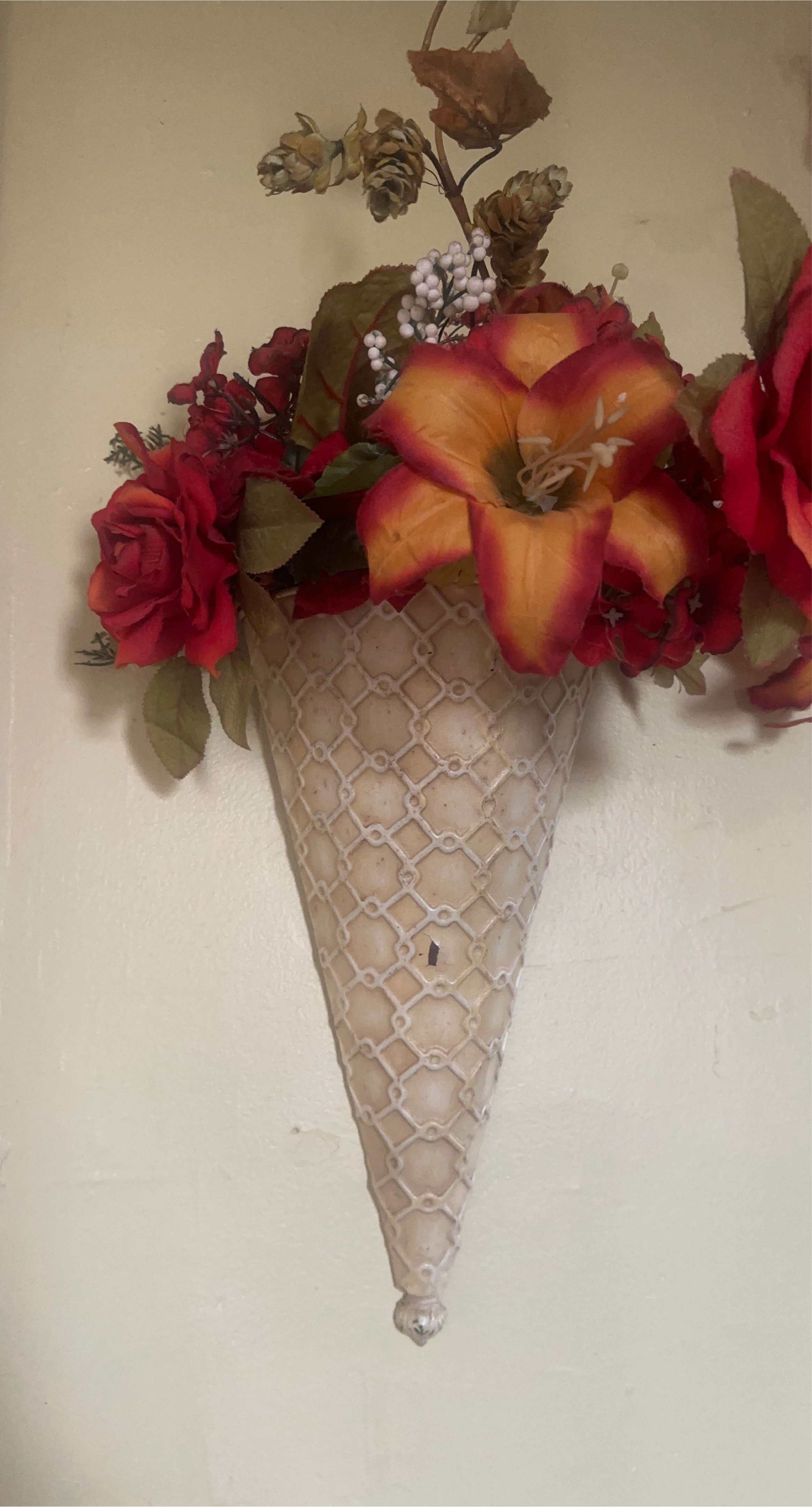 Artificial Flower Arrangement in Cone Vase