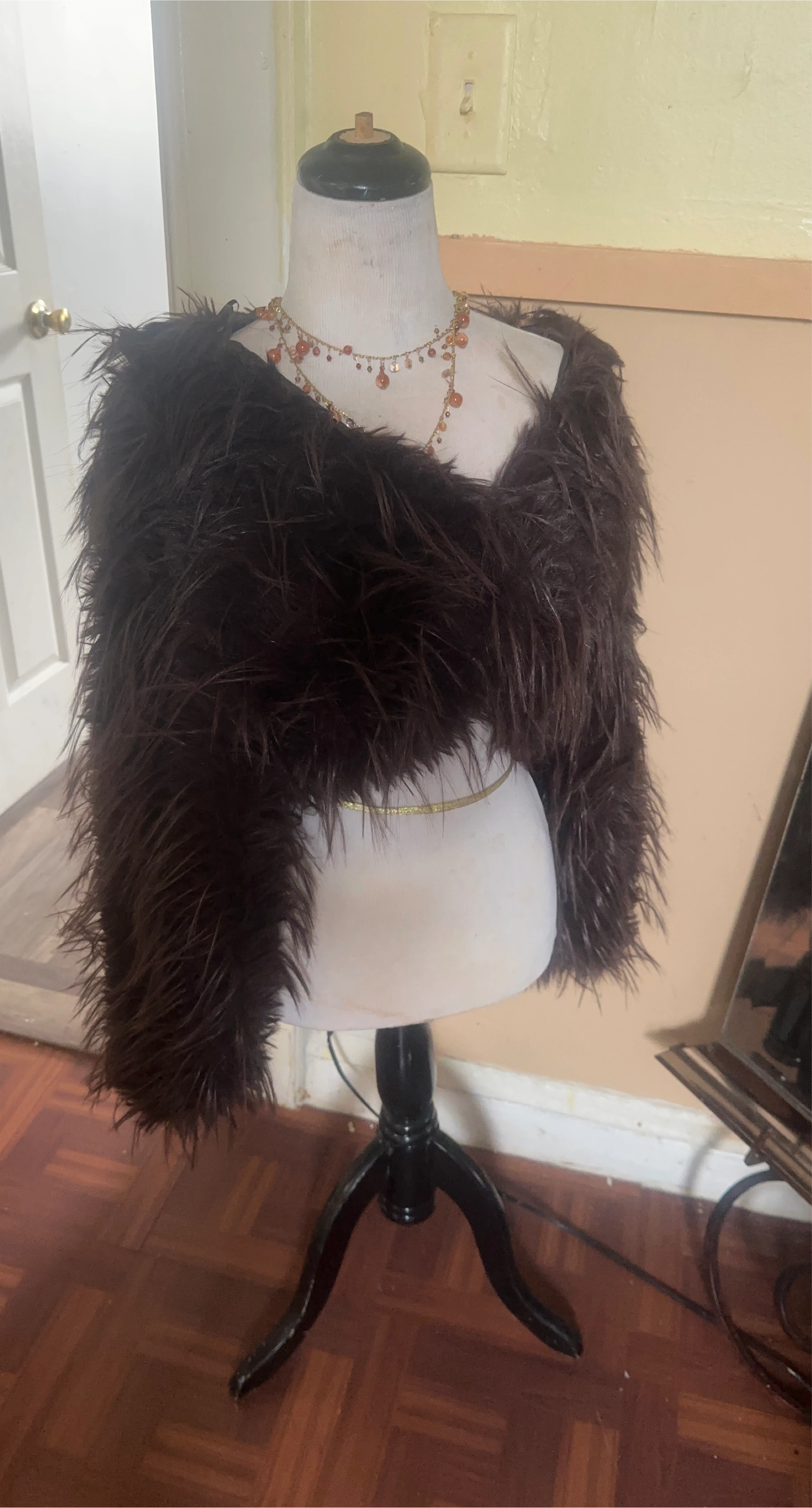 Brown Faux Fur Bolero Shrug