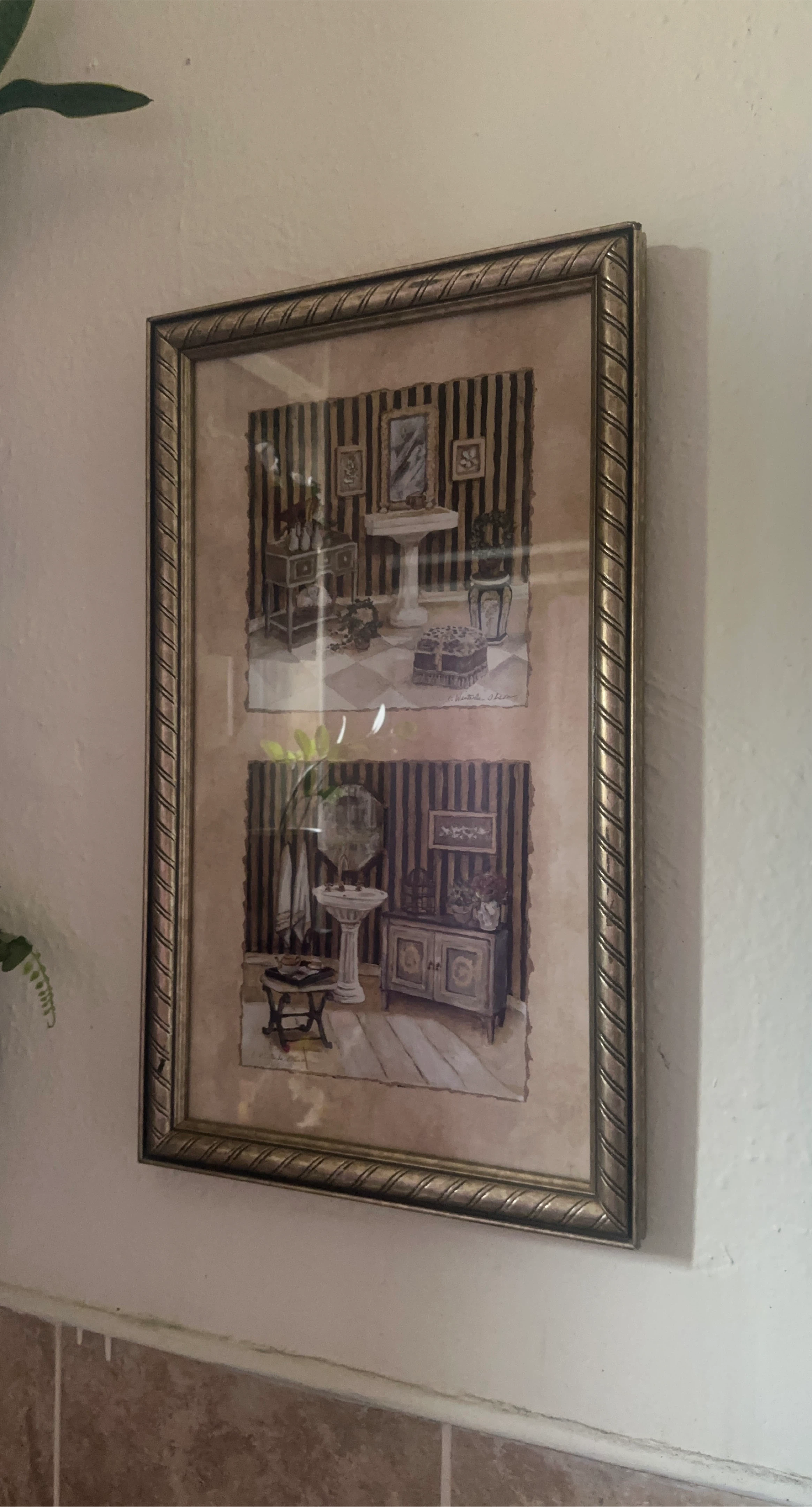 Framed Vintage Bathroom Prints (Set of 2)