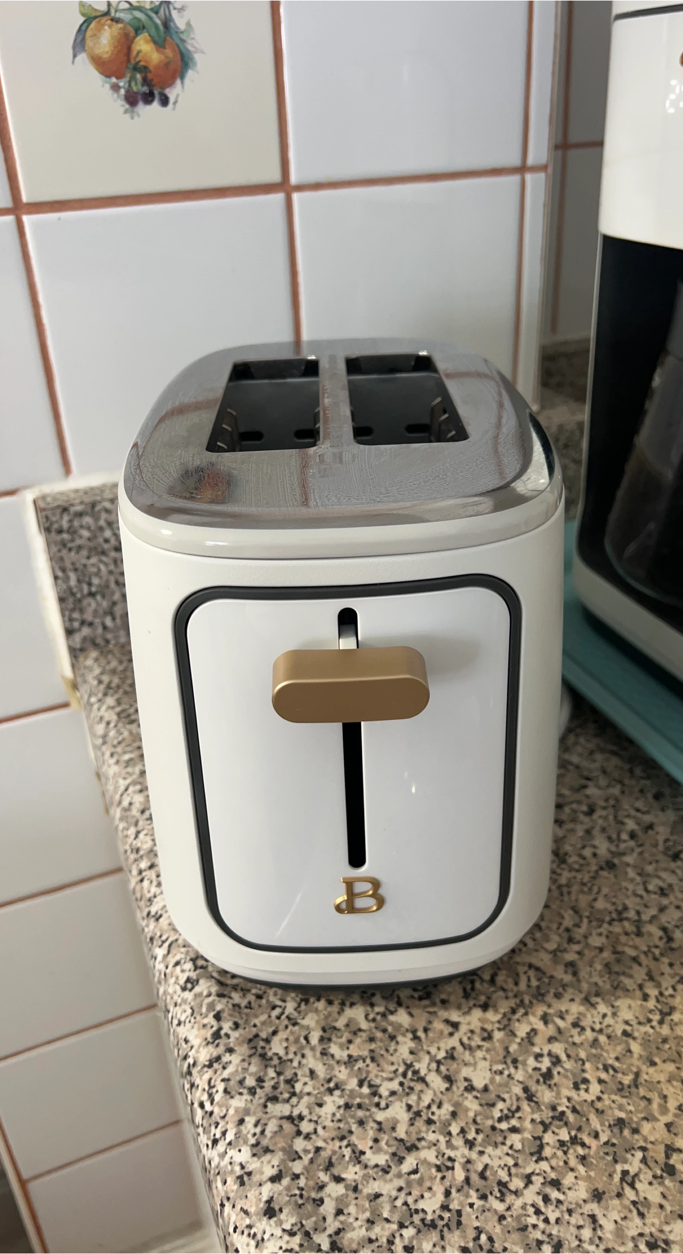 Beautiful 2-Slice Toaster with Gold Accents