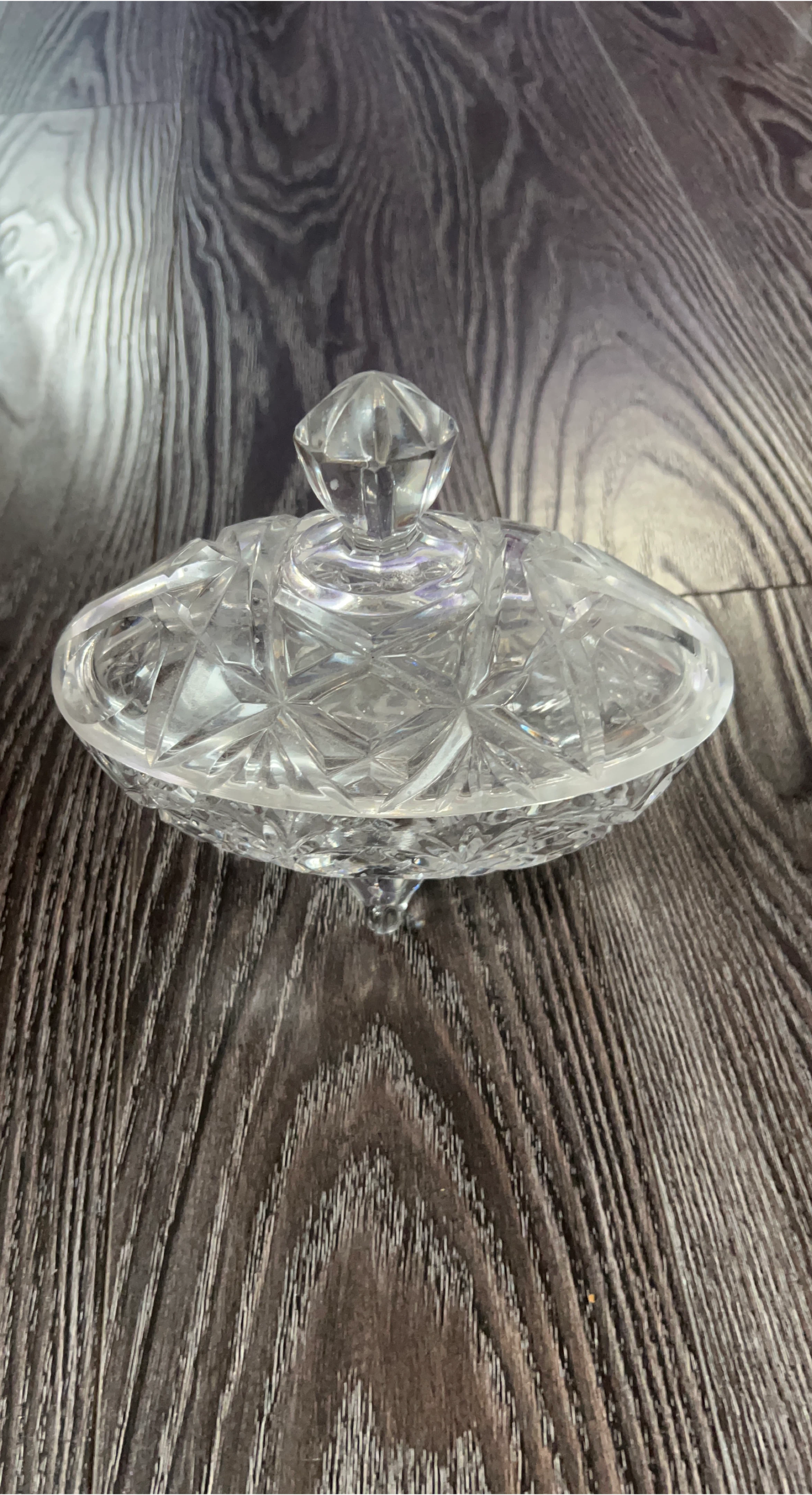 Glass Footed Candy Dish with Lid