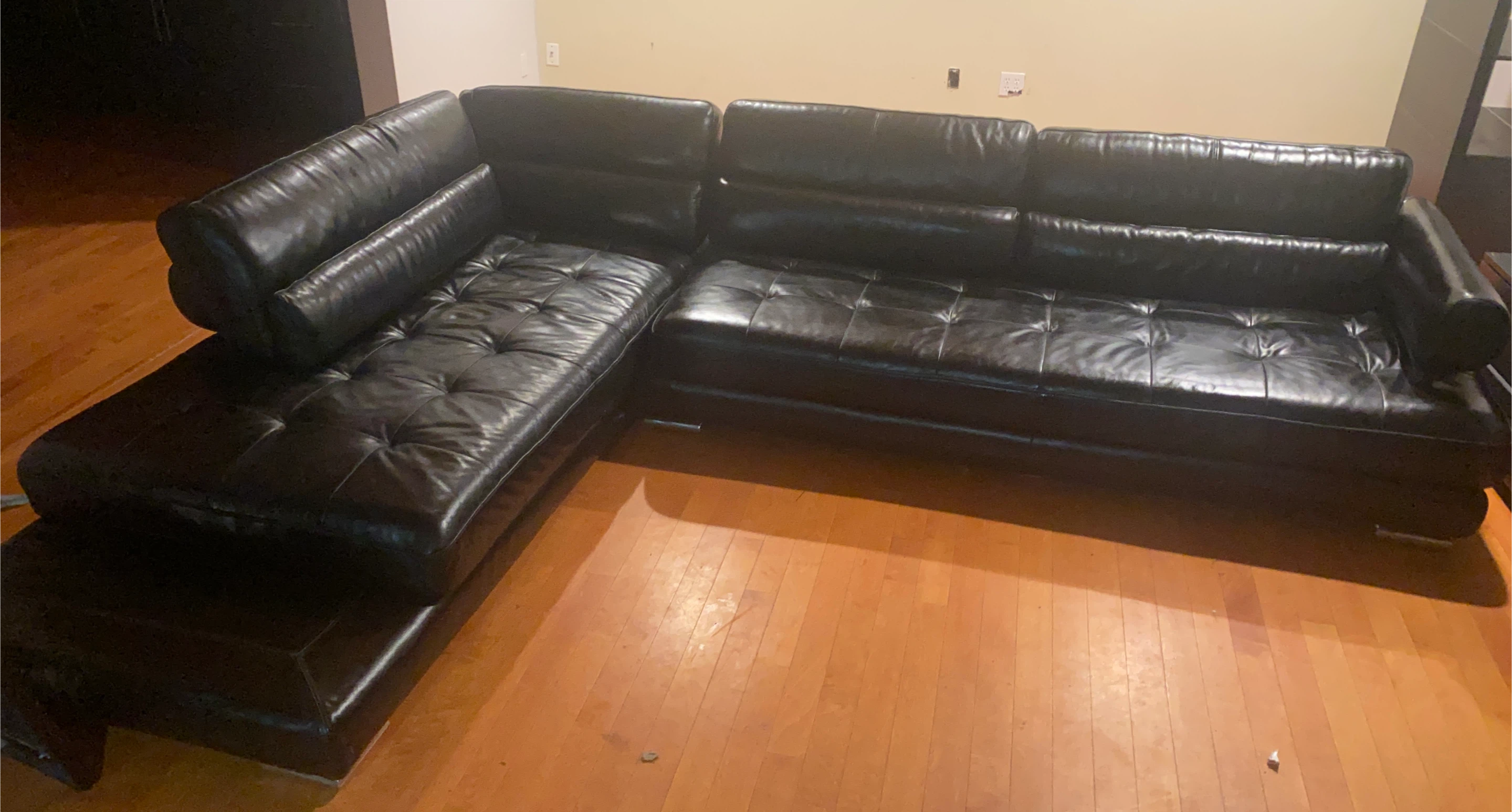 Black Leather Sectional Sofa