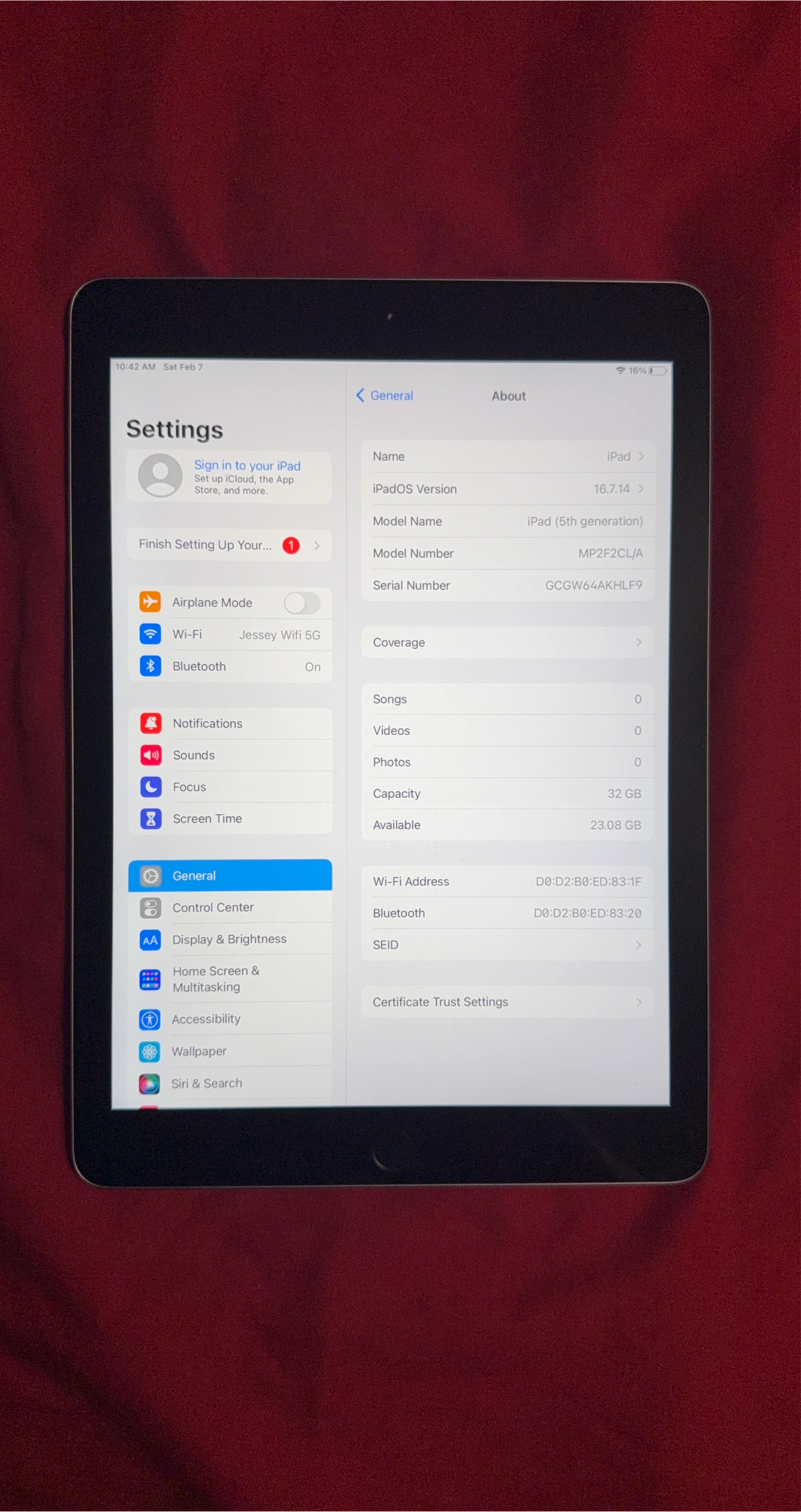 Apple iPad (5th generation) 32 GB with case