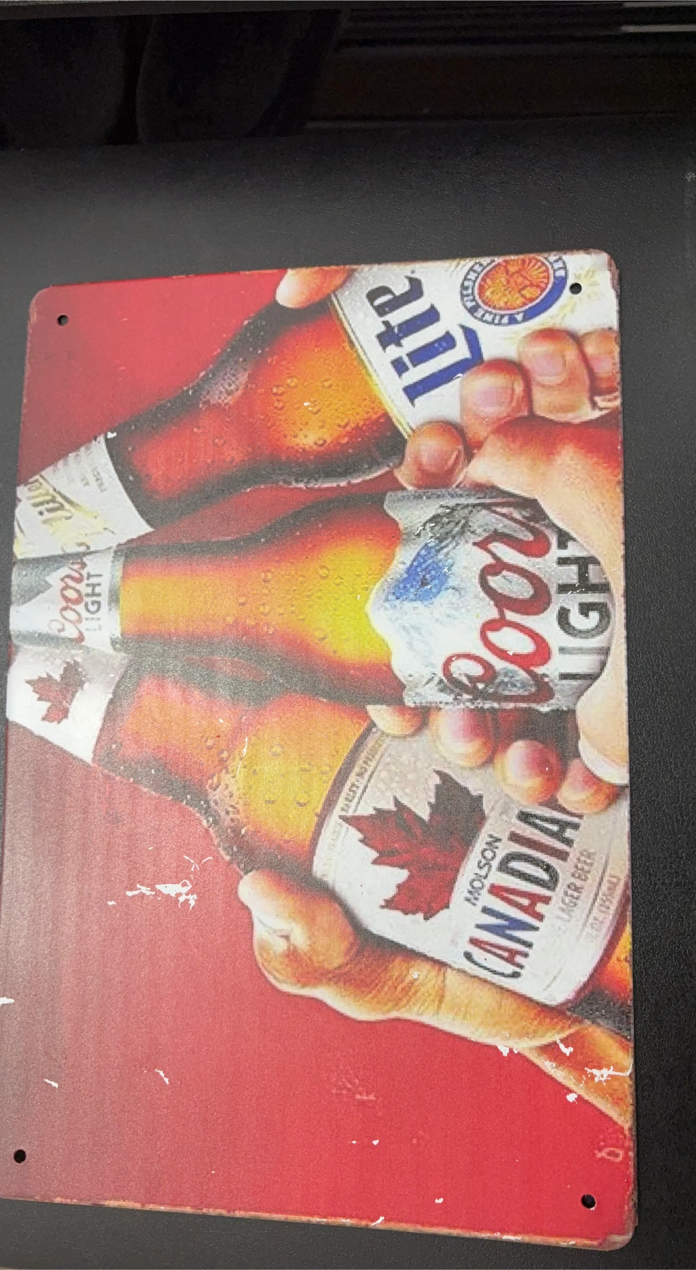 Coors Light and Molson Canadian Beer Metal Sign