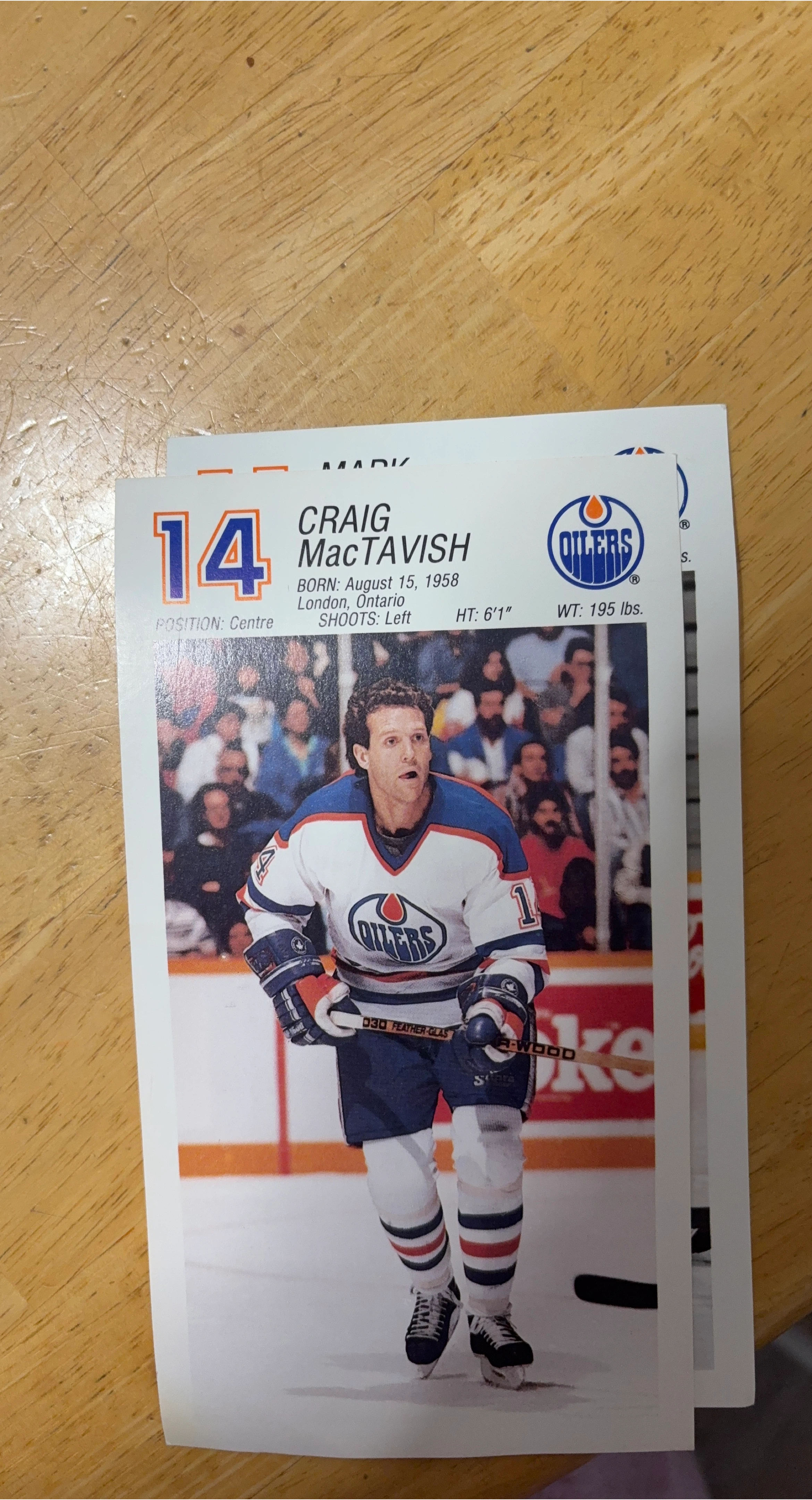 Craig MacTavish Edmonton Oilers Hockey Card