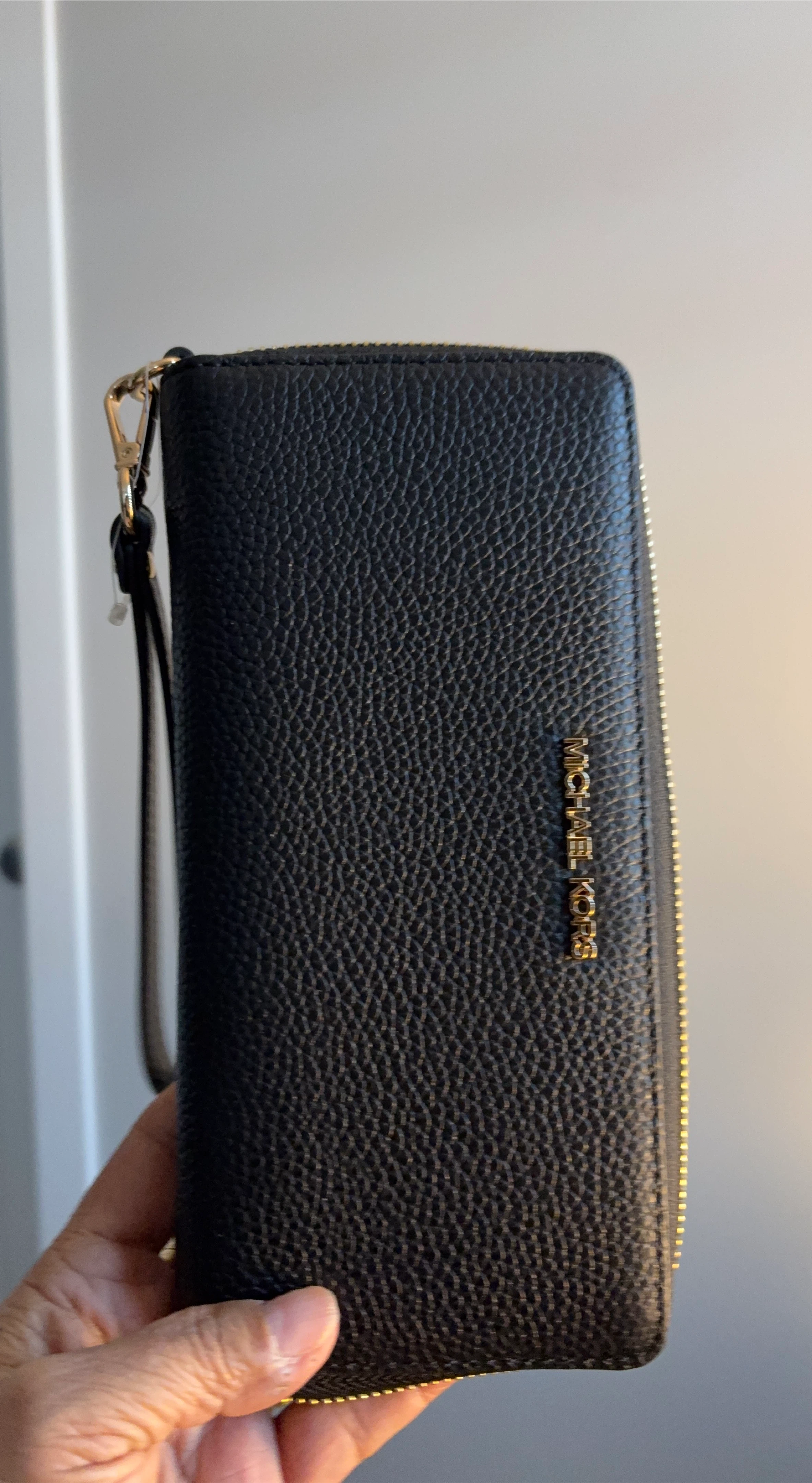 Michael Kors Black Leather Wristlet