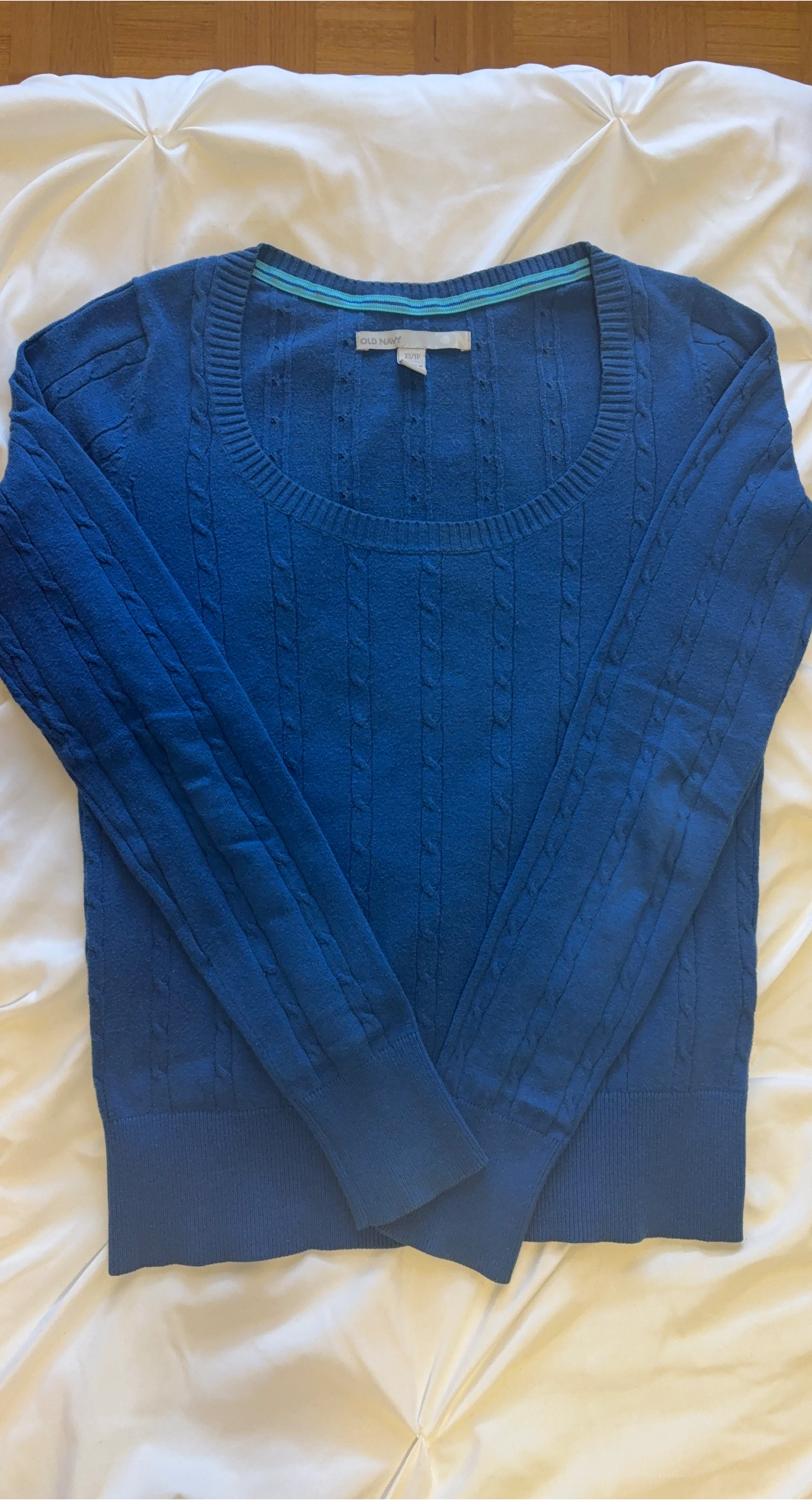 Old Navy Blue Cable Knit Sweater