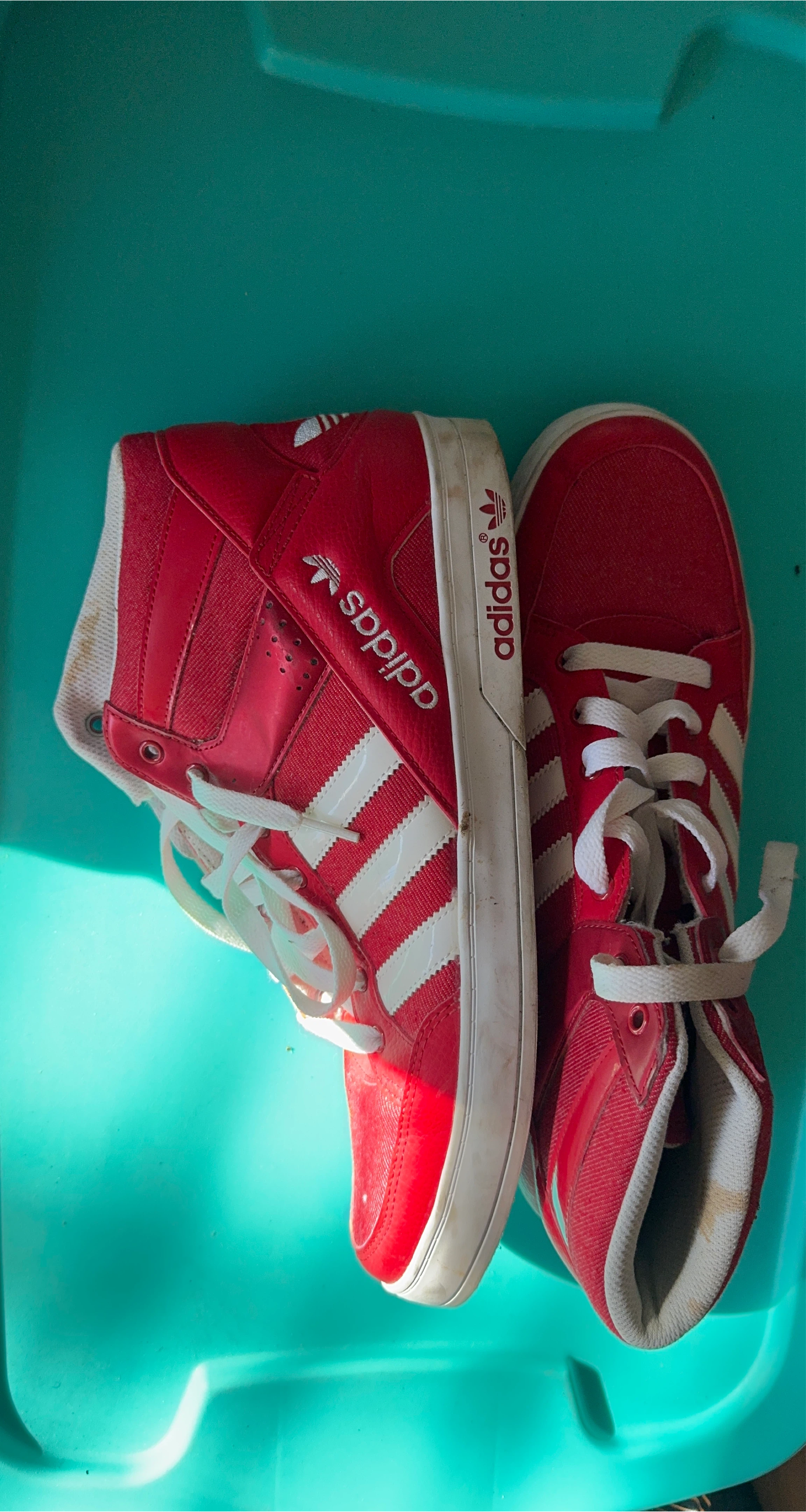 Adidas Red High Top Sneakers